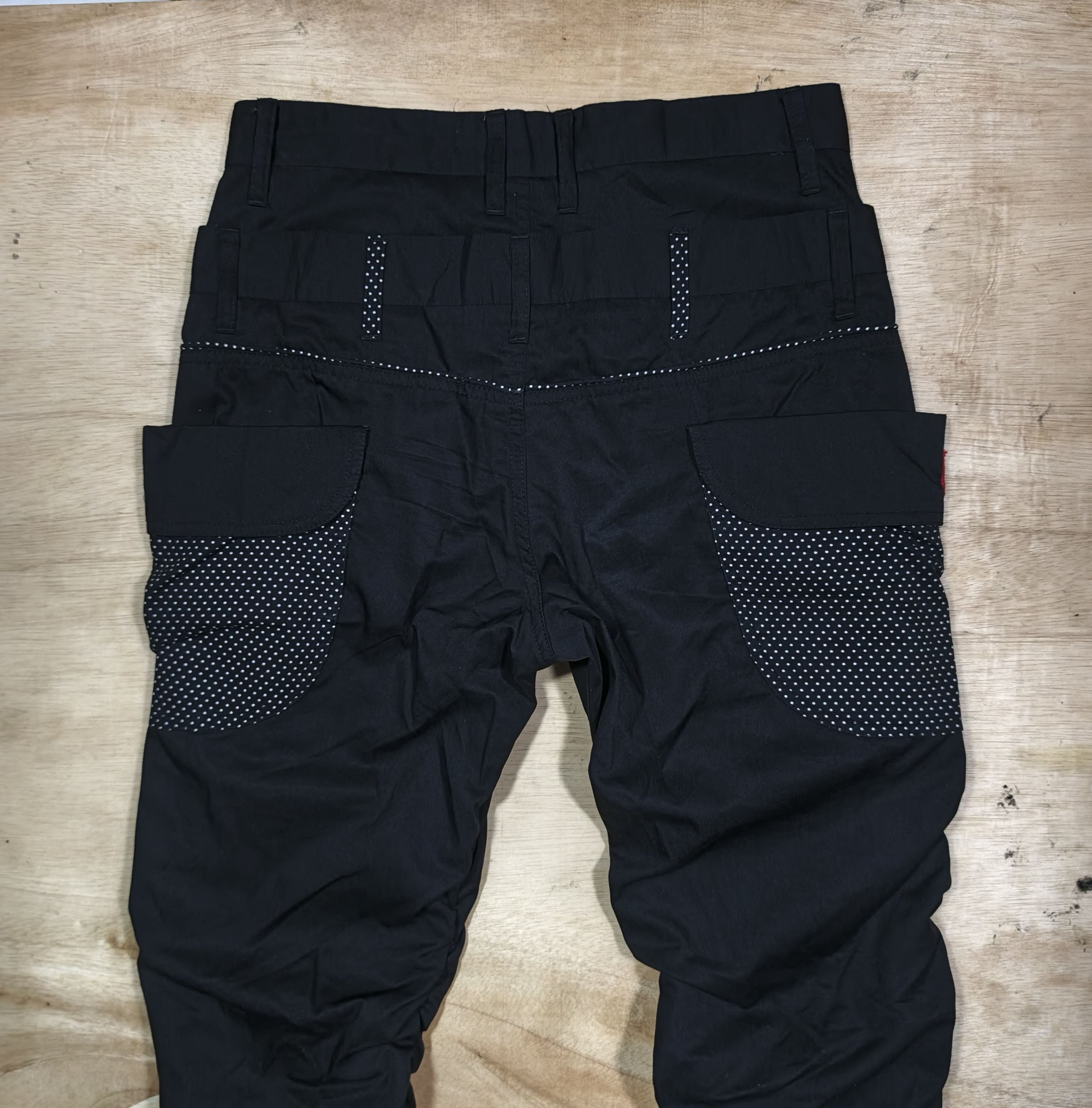 Japanese Brand Dominate Handcrafted Double Waist Stacked Ruched Cargo Pants Size US 29 - 5 Thumbnail