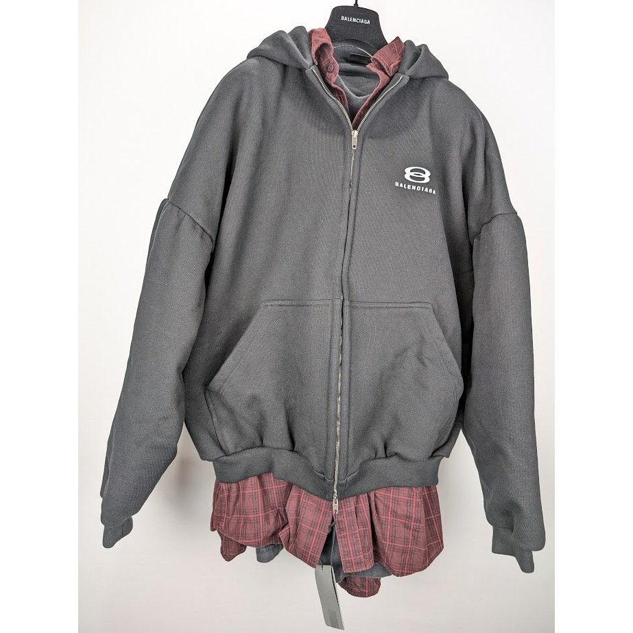 Balenciaga o1rshd1 Unity Sports Icon Layered Hoodie in Black Size US XL / EU 56 / 4 - 2 Thumbnail