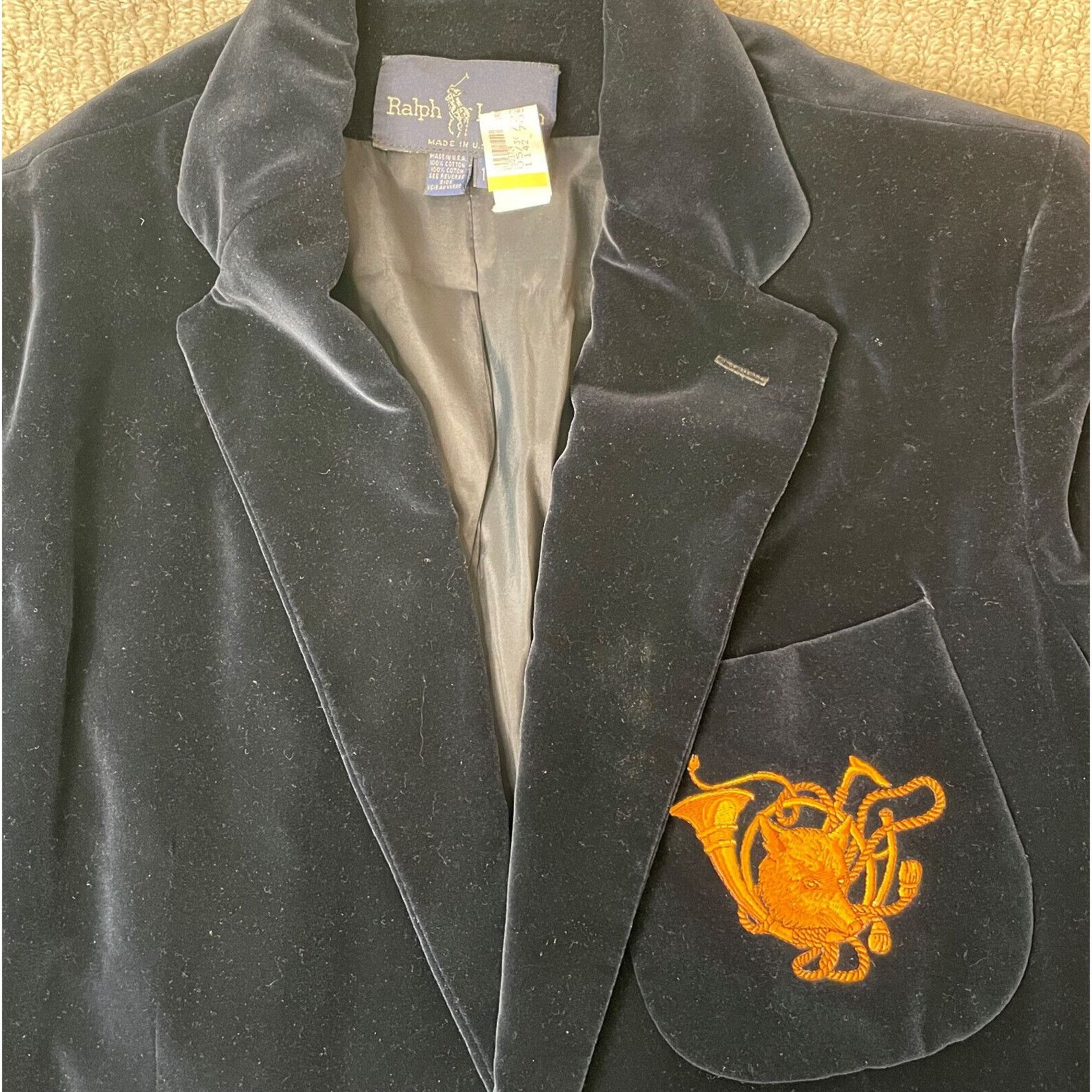 Ralph Lauren Ralph Lauren Blue Velvet Fox Crest Blazer Jacket Womens 10 Size L / US 10 / IT 46 - 9 Thumbnail