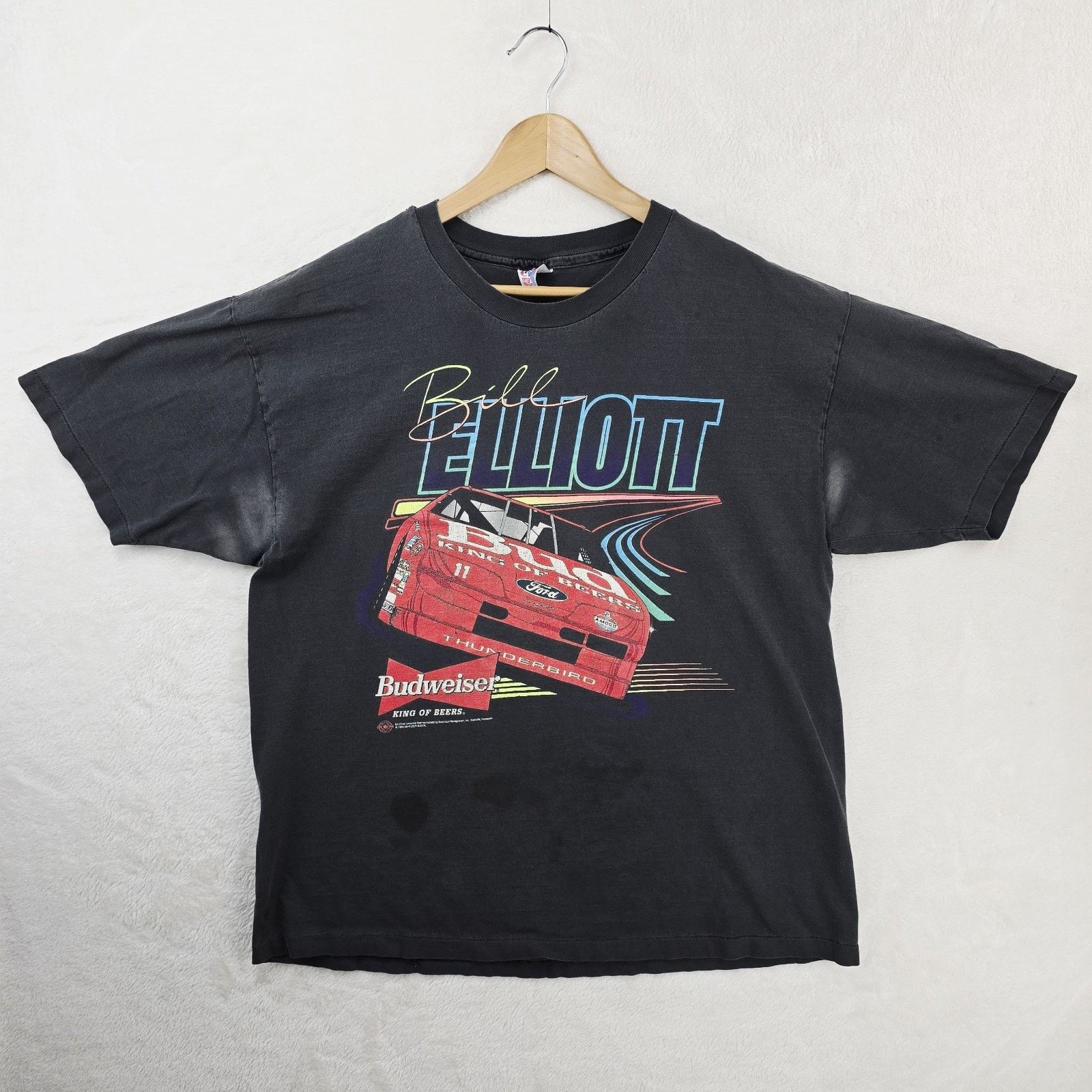 Hanes Vintage Nascar Bill Elliott Shirt XL Faded Stained Budweiser Size US XL / EU 56 / 4 - 2 Thumbnail