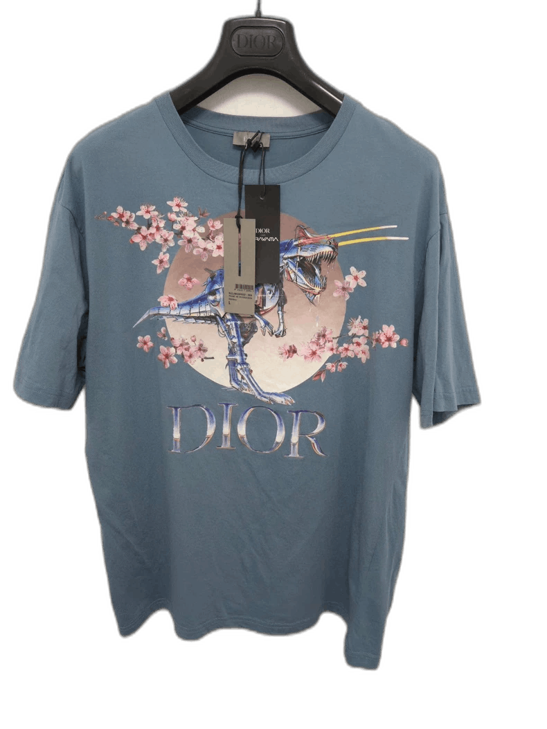 Dior Dior Dinosaur Cherry Blossom Short Sleeve T-Shirt Size US L / EU 52-54 / 3 - 1 Thumbnail