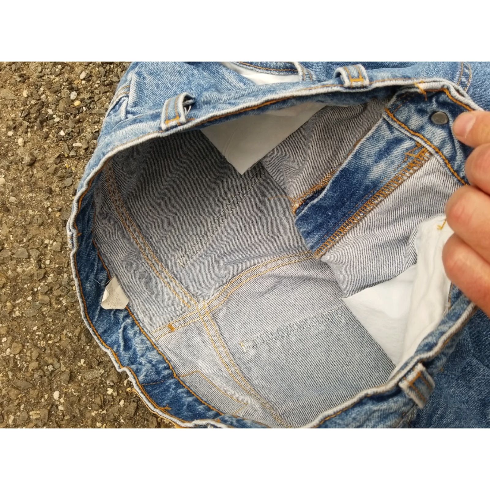 Vintage VINTAGE Levi’s 505 Jeans 36x32 Men Denim Blue Regular Straight 90s Grunge Logo Pocket Leather Patch Inseam 32 Size US 36 / EU 52 - 6 Thumbnail