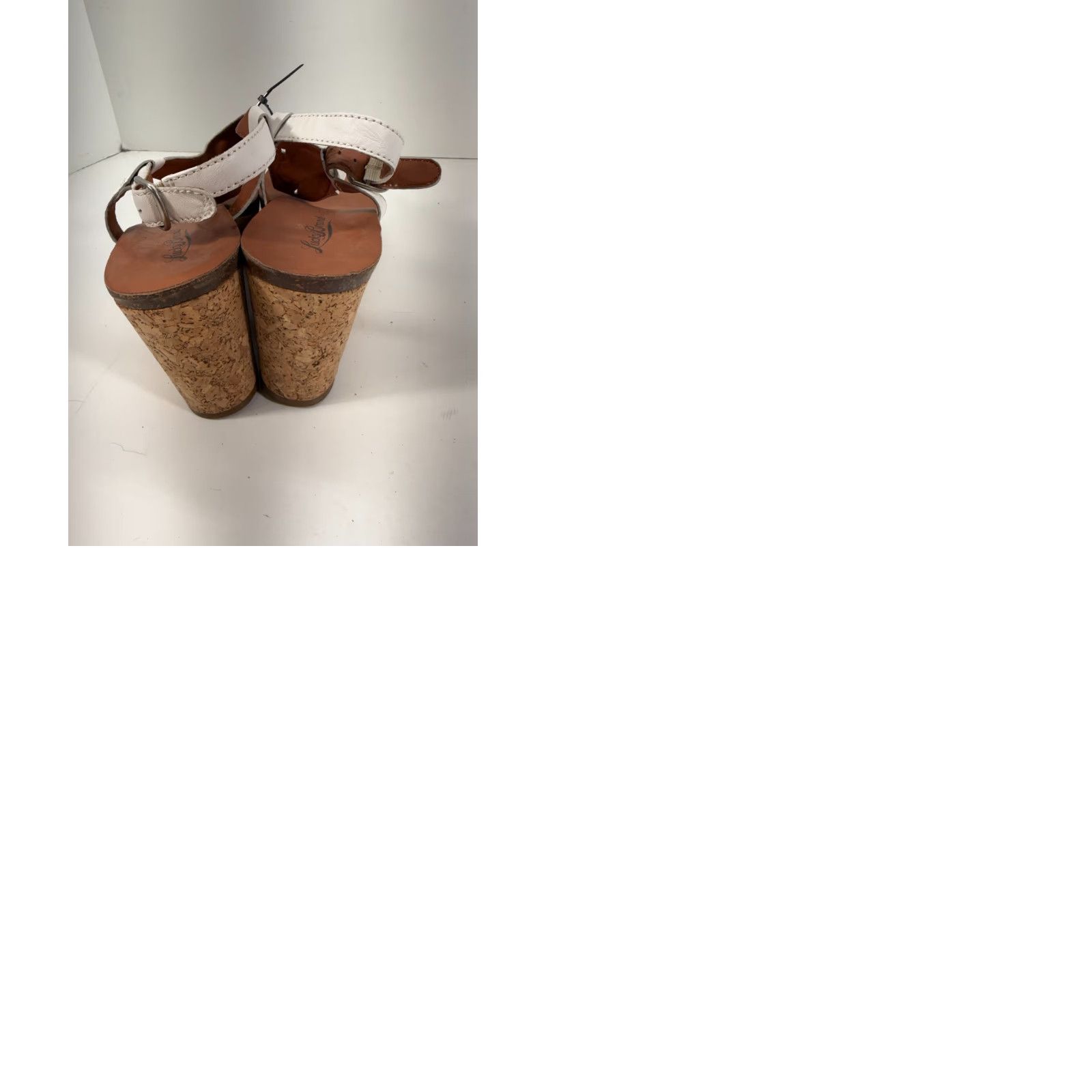 Lucky Brand Lucky Brand Thong Wedge Sandals Womens 9M Brown White Studded Cork Platform Boho Size US 7 / IT 37 - 9 Thumbnail