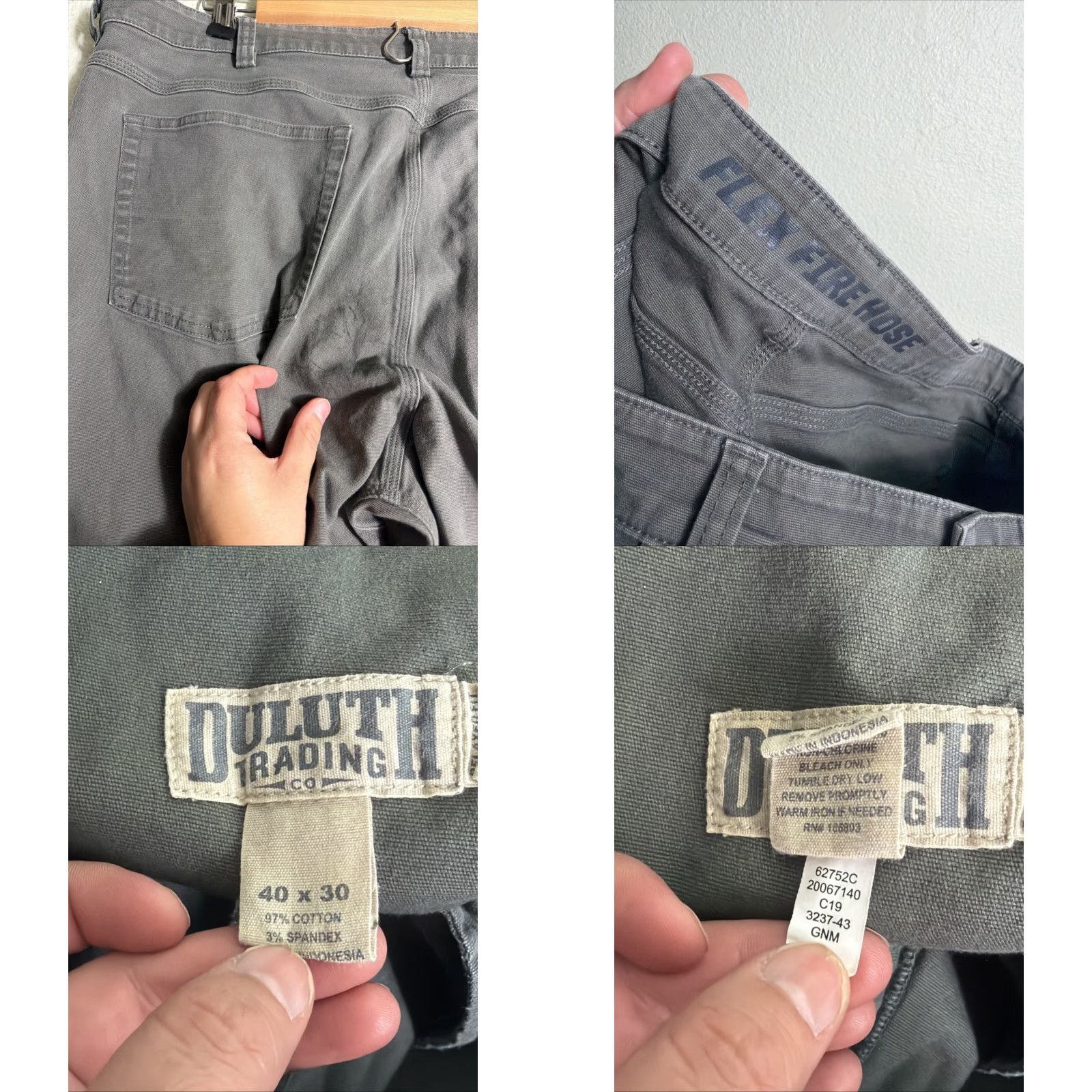 Olive Duluth Flex Fire Hose Pants Olive Green Mens 40x30 Stains Size US 40 / EU 56 - 10 Thumbnail