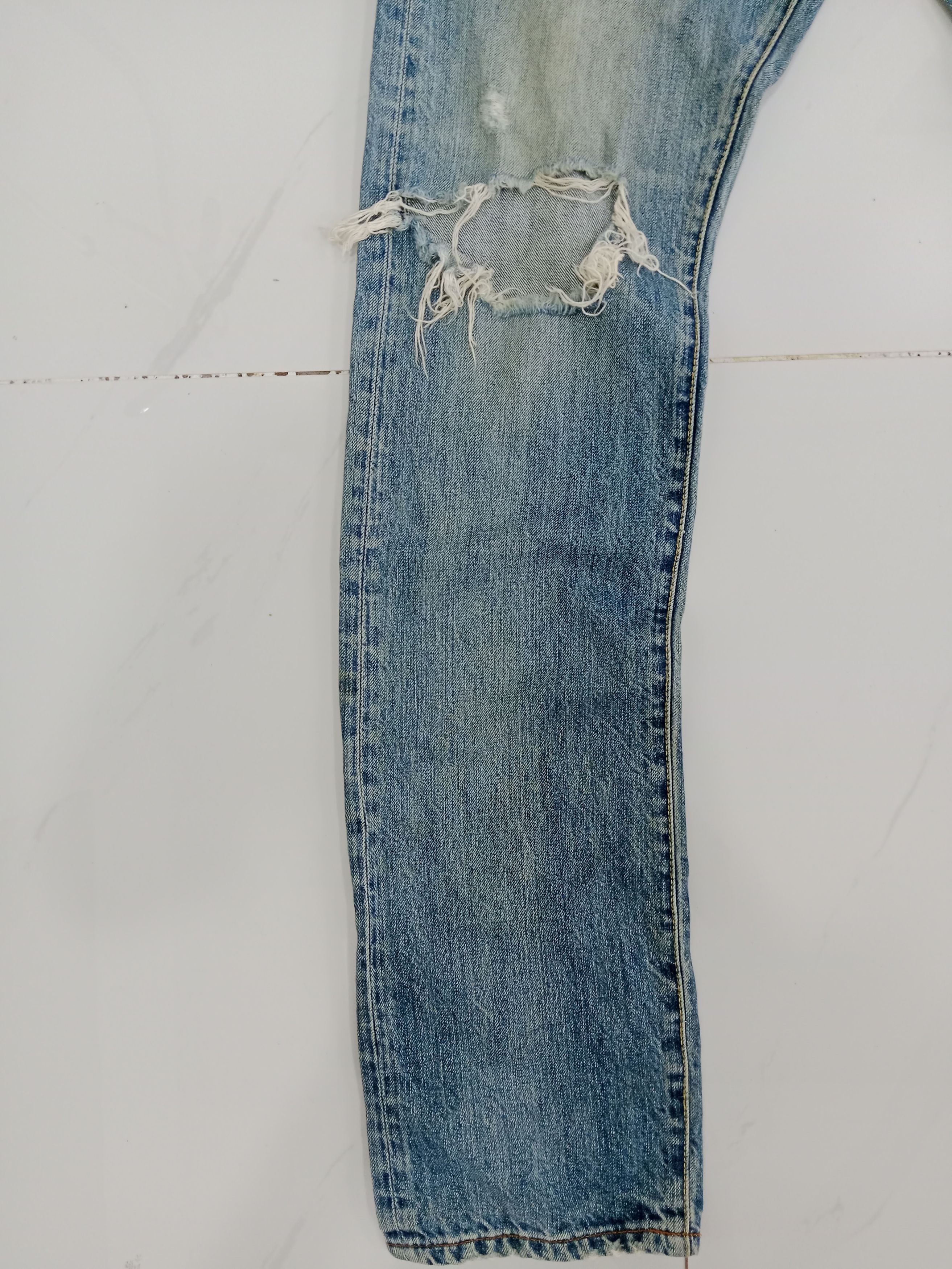 Japanese Brand The Stooge & Co Distressed Jeans Blue Denim Size US 31 - 6 Thumbnail