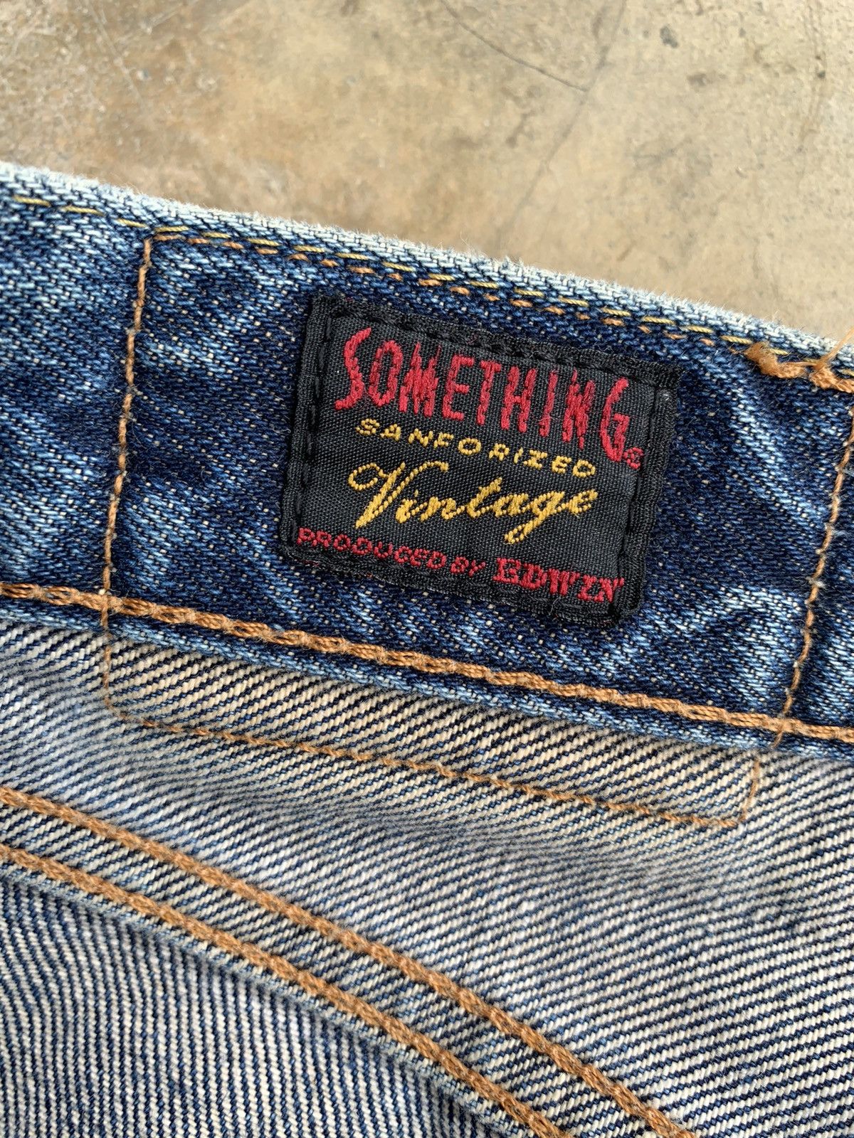Edwin × Jean Baggy Jeans Something By Edwin 505 Selvedge Distressed Denim Size US 27 - 13 Thumbnail