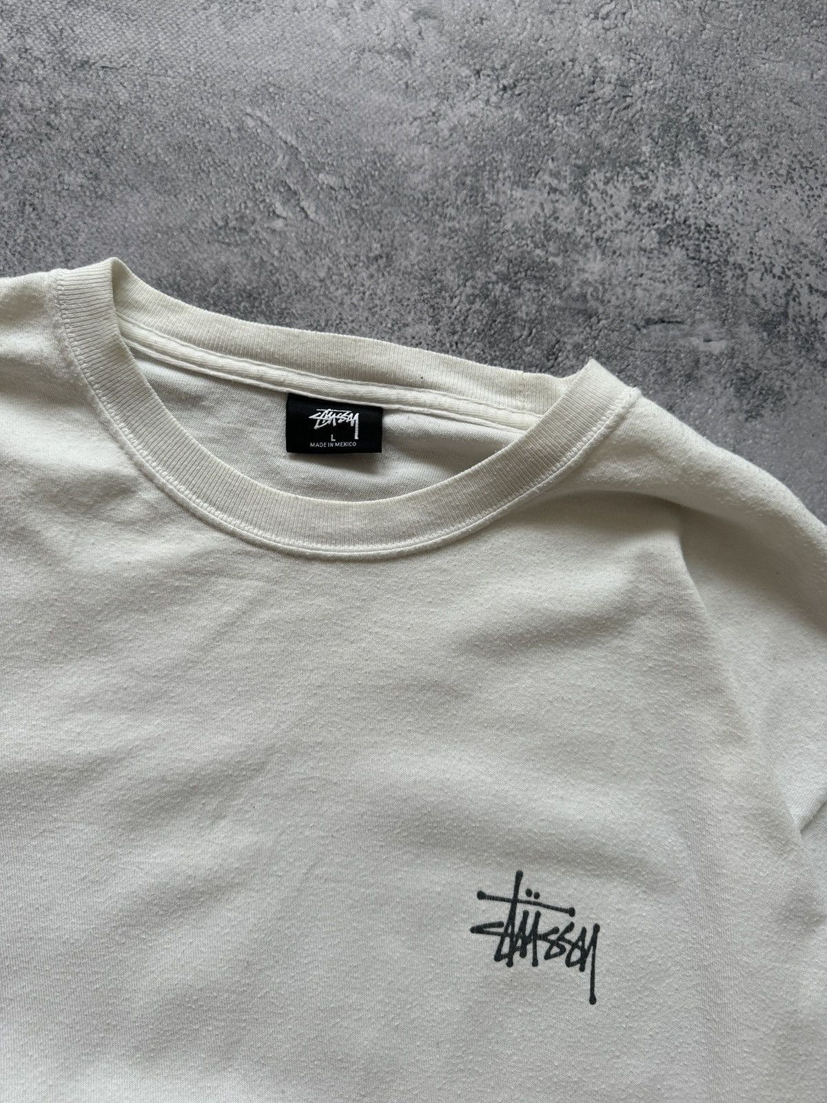 Stussy × Vintage Vintage Stussy Baggy White Long Sleeve size L Size US L / EU 52-54 / 3 - 3 Thumbnail
