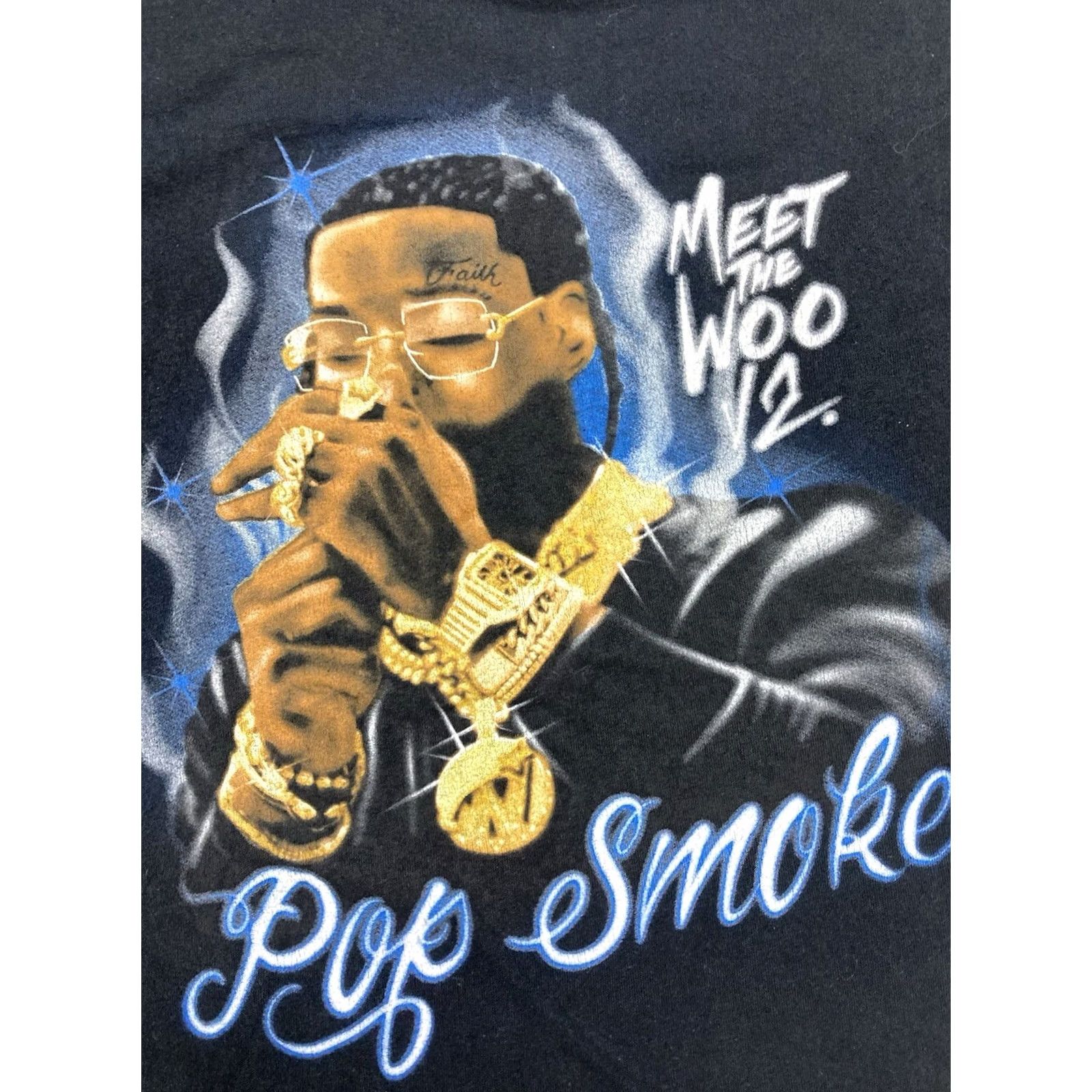 Vintage VINTAGE Pop Smoke Meet The Woo 2 Graphic T-shirt Men Medium Black Short Sleeve Music Size US M / EU 48-50 / 2 - 2 Thumbnail