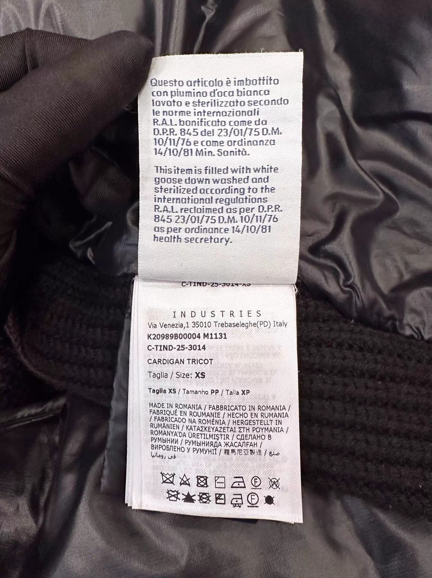 Moncler Moncler Black Padded Wool ZipUp Cardi Side Logo XS Size XS / US 0-2 / IT 36-38 - 7 Thumbnail
