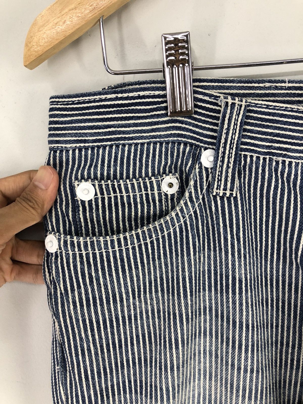 Japanese Brand Japanese Brand Copper Smith Distressed Hickory Blue Jeans Size US 32 / EU 48 - 6 Thumbnail