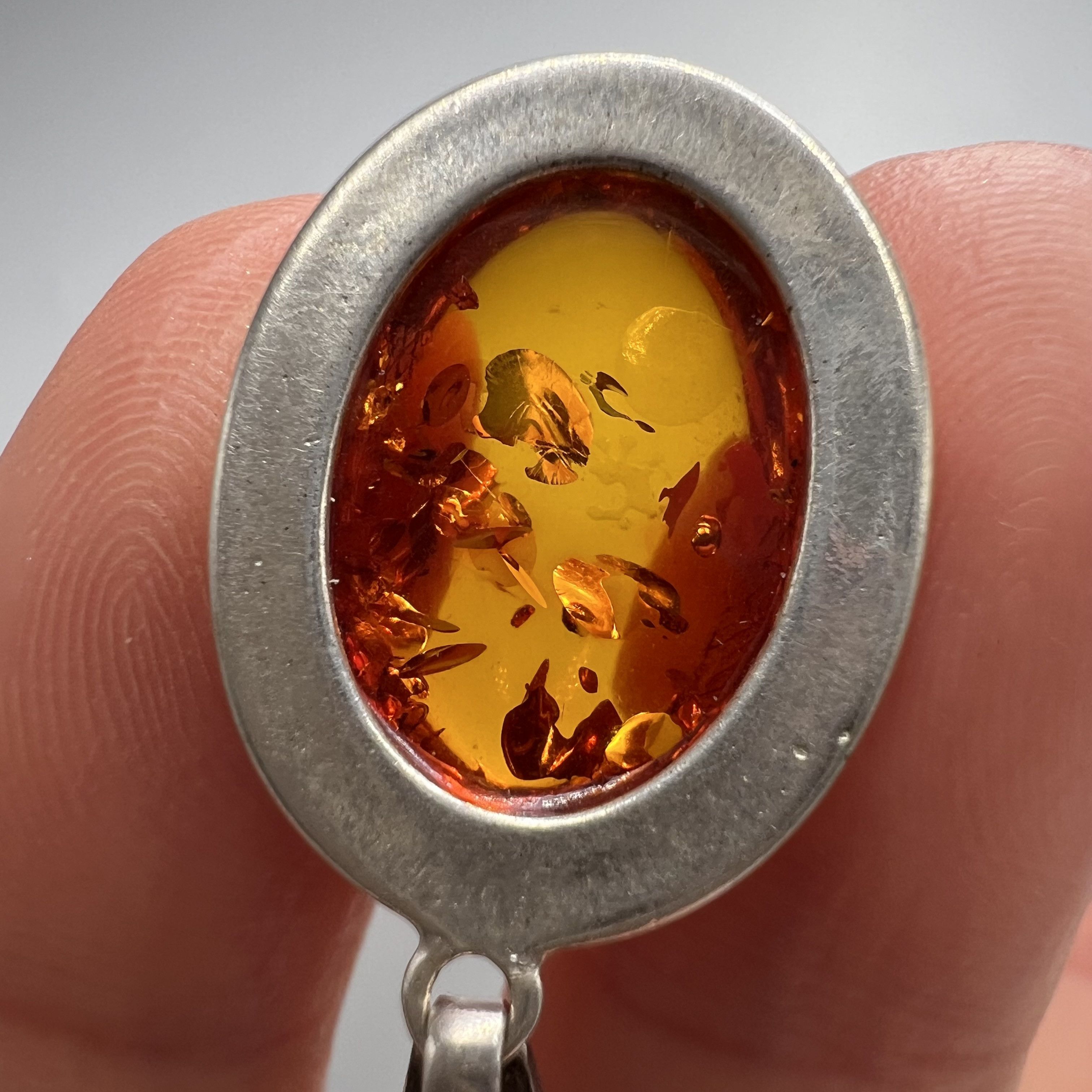 Vintage Vintage Necklace Pendant Sterling Silver 925 Amber Jewelry Size ONE SIZE - 6 Thumbnail