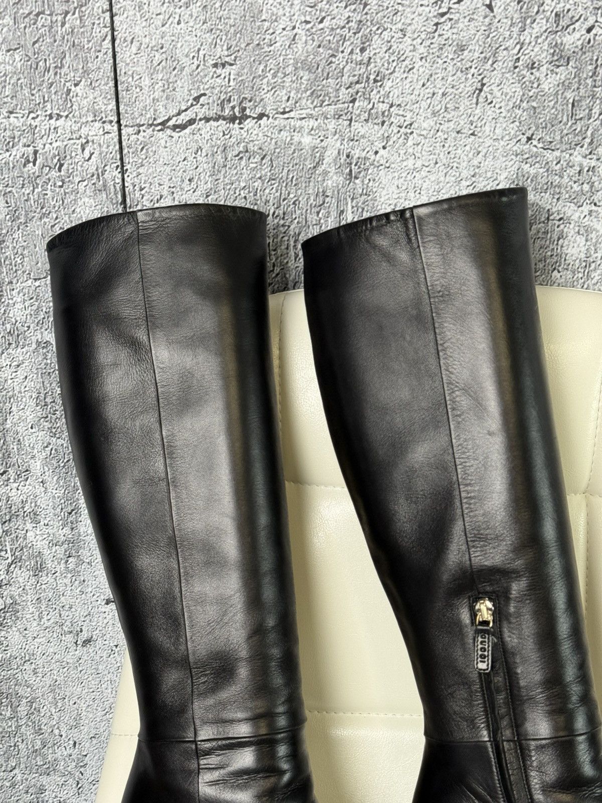 Gucci Gucci Charlotte Leather Knee Platform Stiletto Heel Zip Boot Size US 6.5 / IT 36.5 - 6 Thumbnail