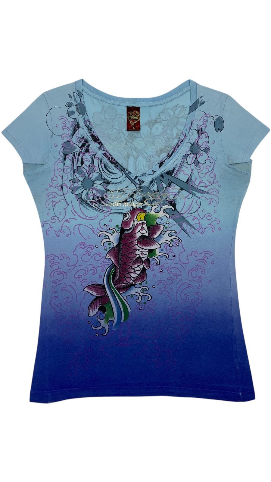 Ed Hardy 🔥LASTDROP🔥 Ed Hardy Carp Koi Fish Flowers Water t-shirt Size L / US 10 / IT 46 - 1 Thumbnail