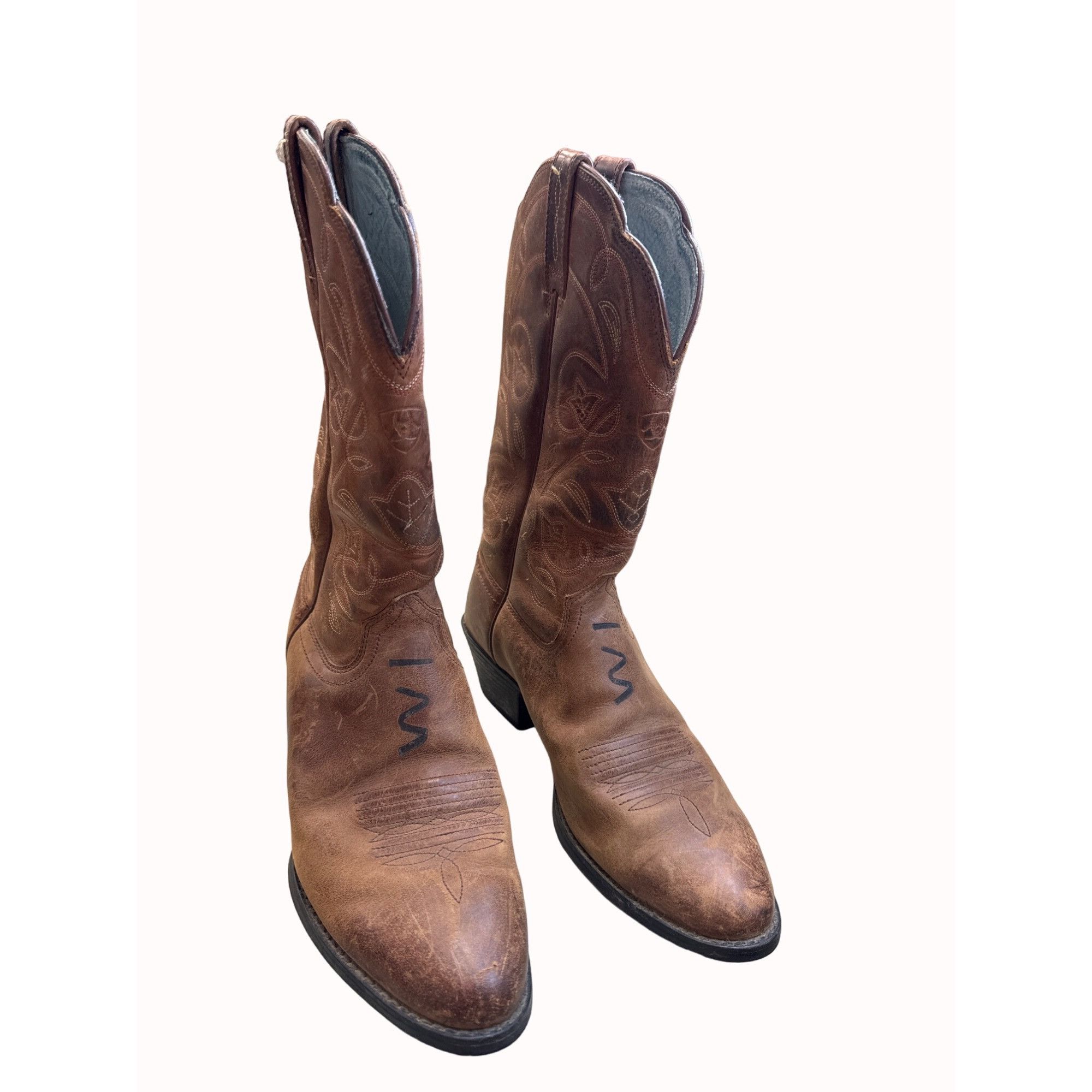 Ariat Ariat men’s brown leather western boots shoes 8B SKU 5548 Size US 8 / EU 41 - 1 Thumbnail