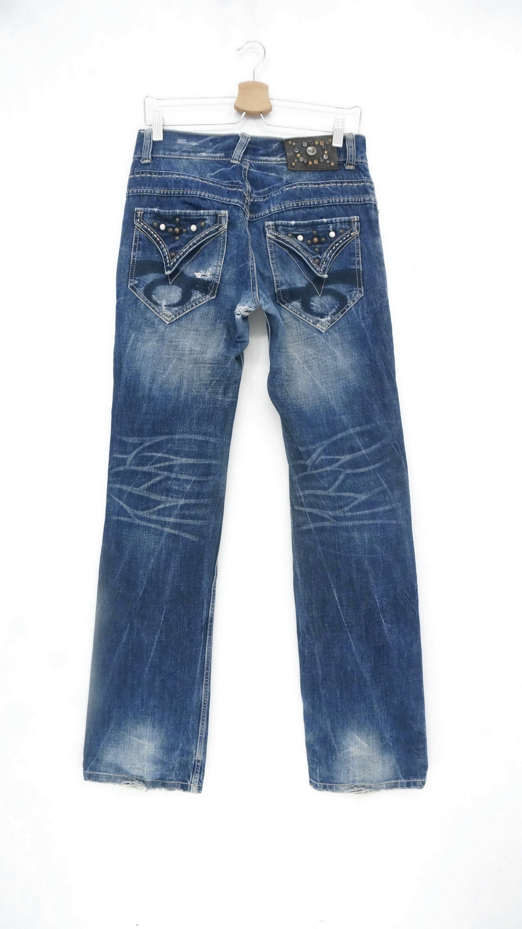 Japanese Brand Red Pepper Japan Co Reworked Embroidered Beads Pocket Jeans Size US 29 - 1 Thumbnail