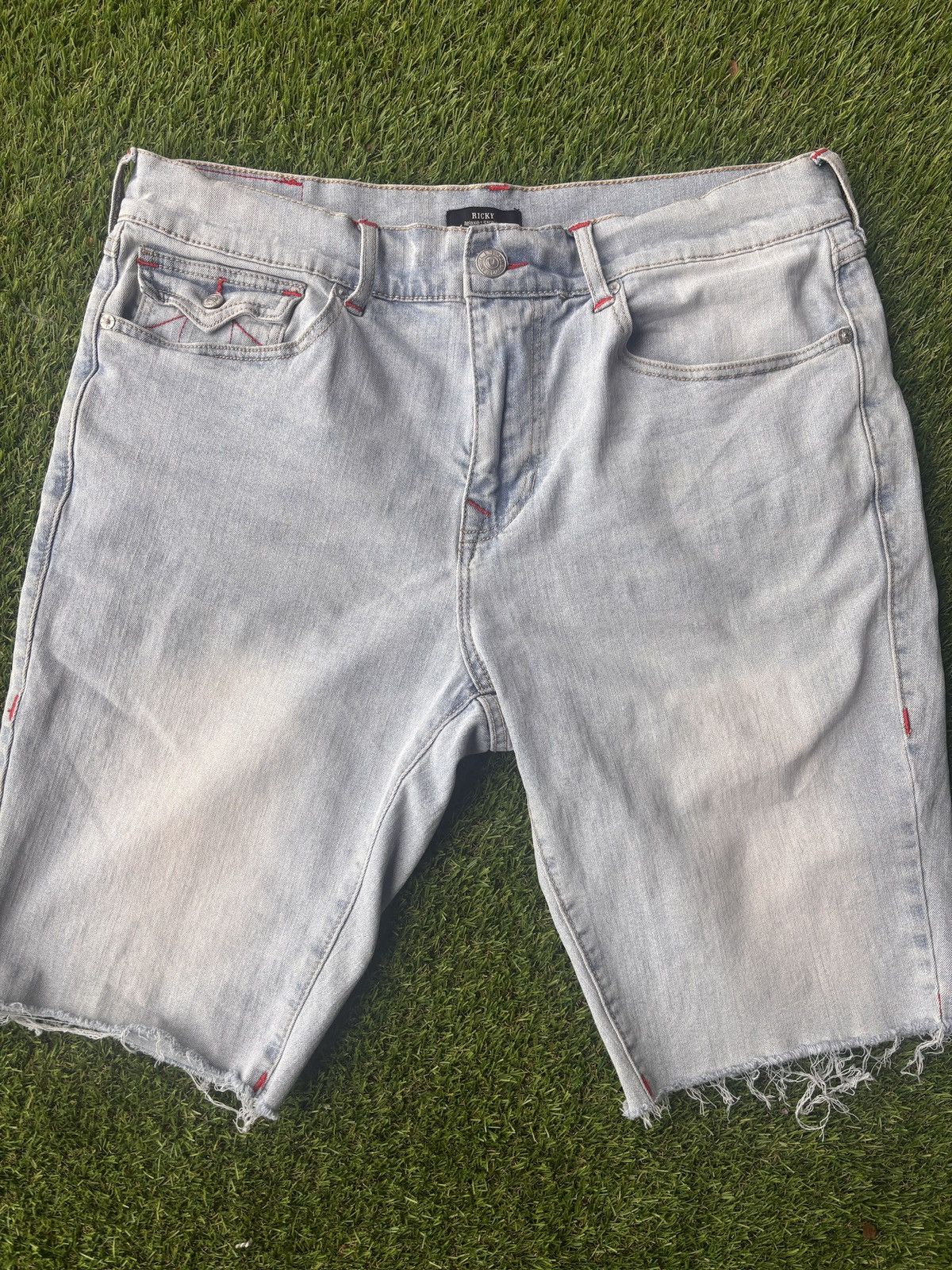 True Religion True Religion Blue Denim Jean Shorts Size US 36 / EU 52 - 2 Thumbnail