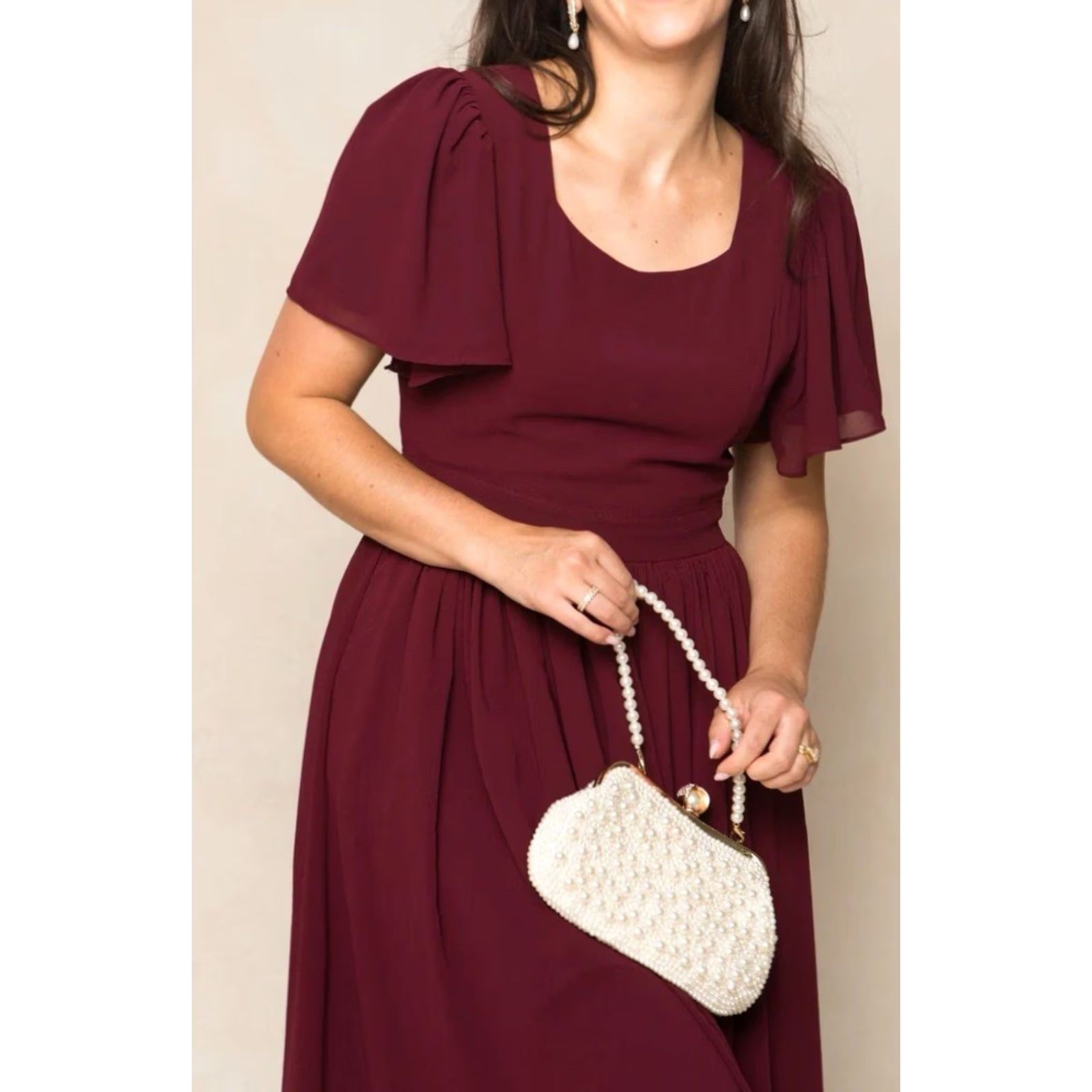CO Ivy City Co Abbie Maxi Dress In Wine Chiffon / Women’s Size 16 Size XXL / US 16-18 / IT 52-54 - 2 Thumbnail