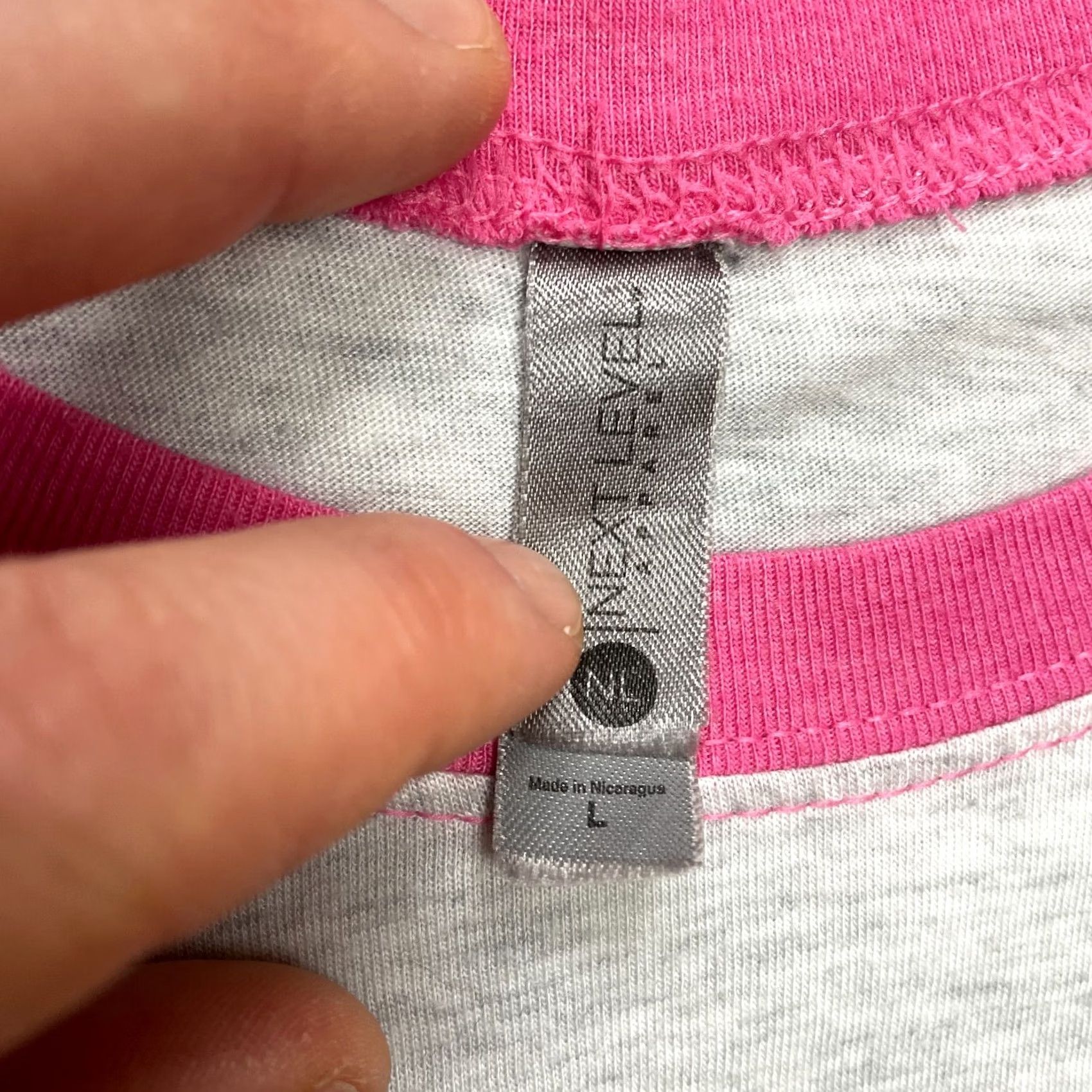Next Level Next Level Shirt Adult Large Gray Pink Colorblock 3/4 Sleeve NT Volleyball Top Mens Womens Size US L / EU 52-54 / 3 - 3 Thumbnail