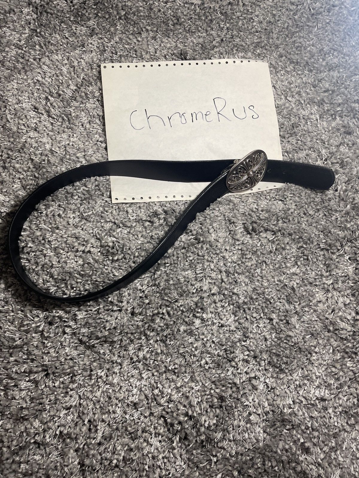 Chrome Hearts CHROME HEARTS OVAL BUCKLE AND BELT STRAP Size 34 - 1 Thumbnail