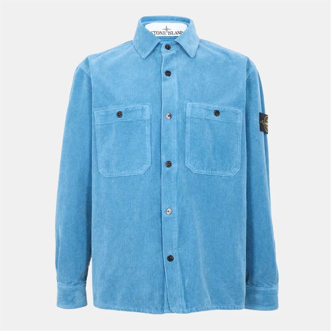 Stone Island o1g2r1mq0526 Textured Structured Overshirt in Blue Size US M / EU 48-50 / 2 - 1 Thumbnail