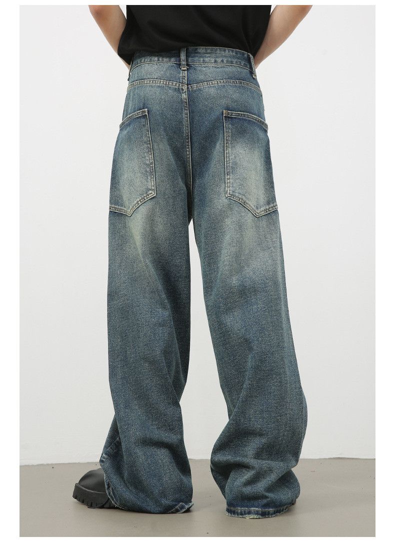 Japanese Brand Men's Loose-Fit Washed American-Style Straight-Leg Jeans Size US 32 / EU 48 - 5 Thumbnail