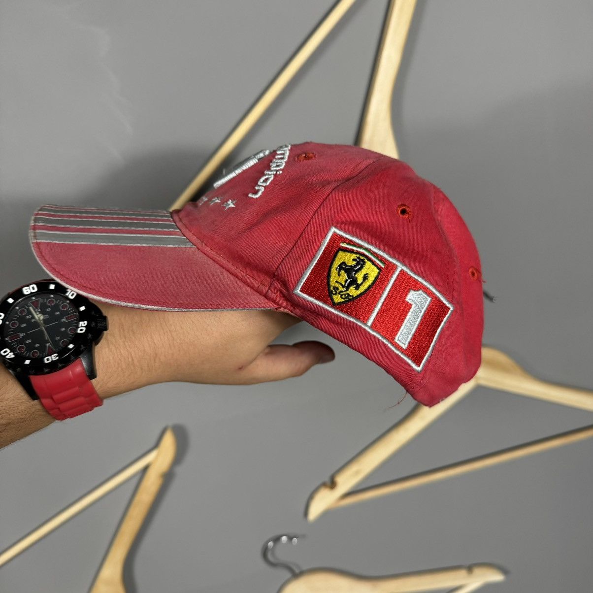 Ferrari × Formula 1 × Vintage Vintage Michael Schumacher Champion Ferrari Racing Cap Size ONE SIZE - 4 Thumbnail