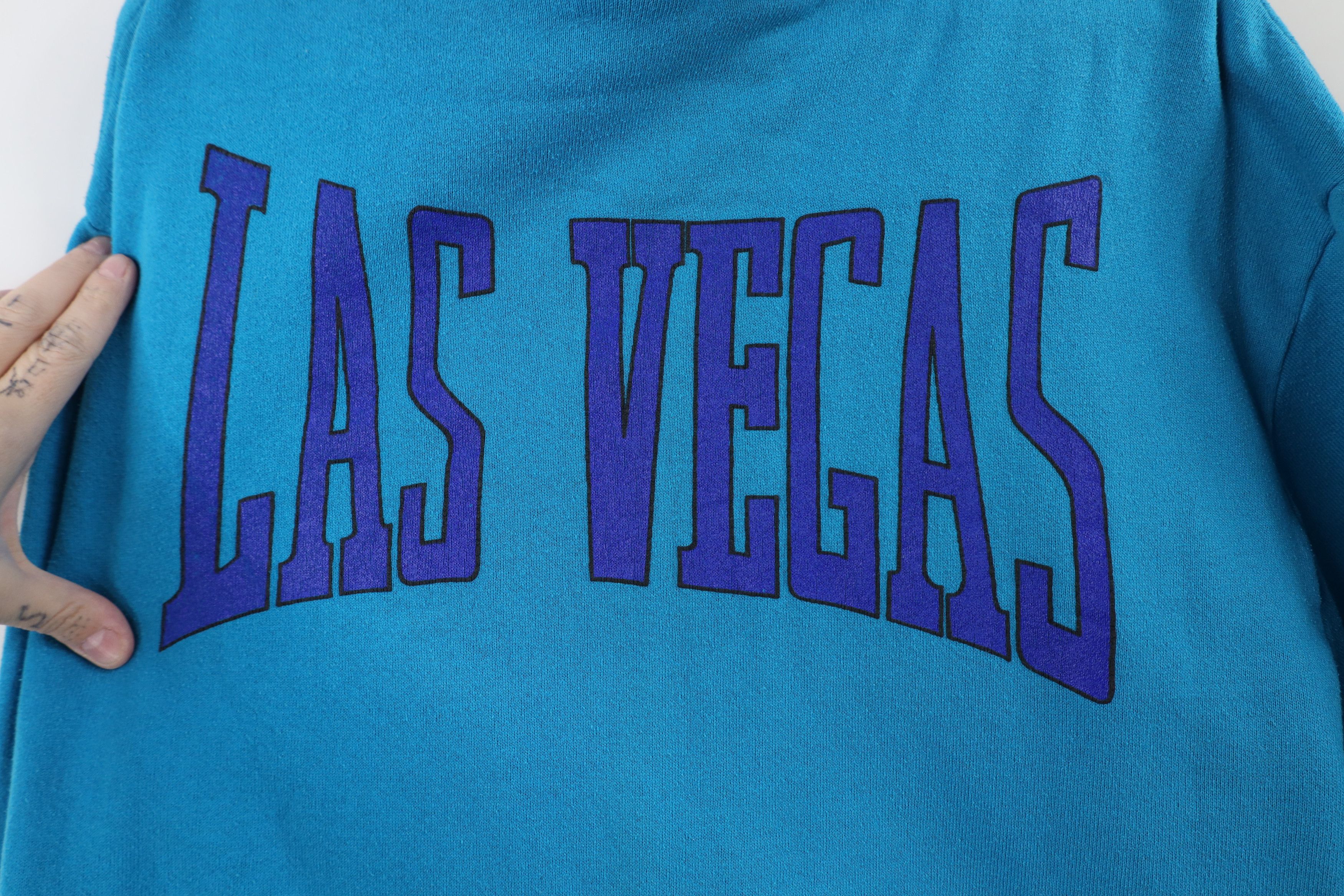 Vintage Vintage 90s Streetwear Las Vegas Hoodie Sweatshirt USA Size L / US 10 / IT 46 - 7 Thumbnail
