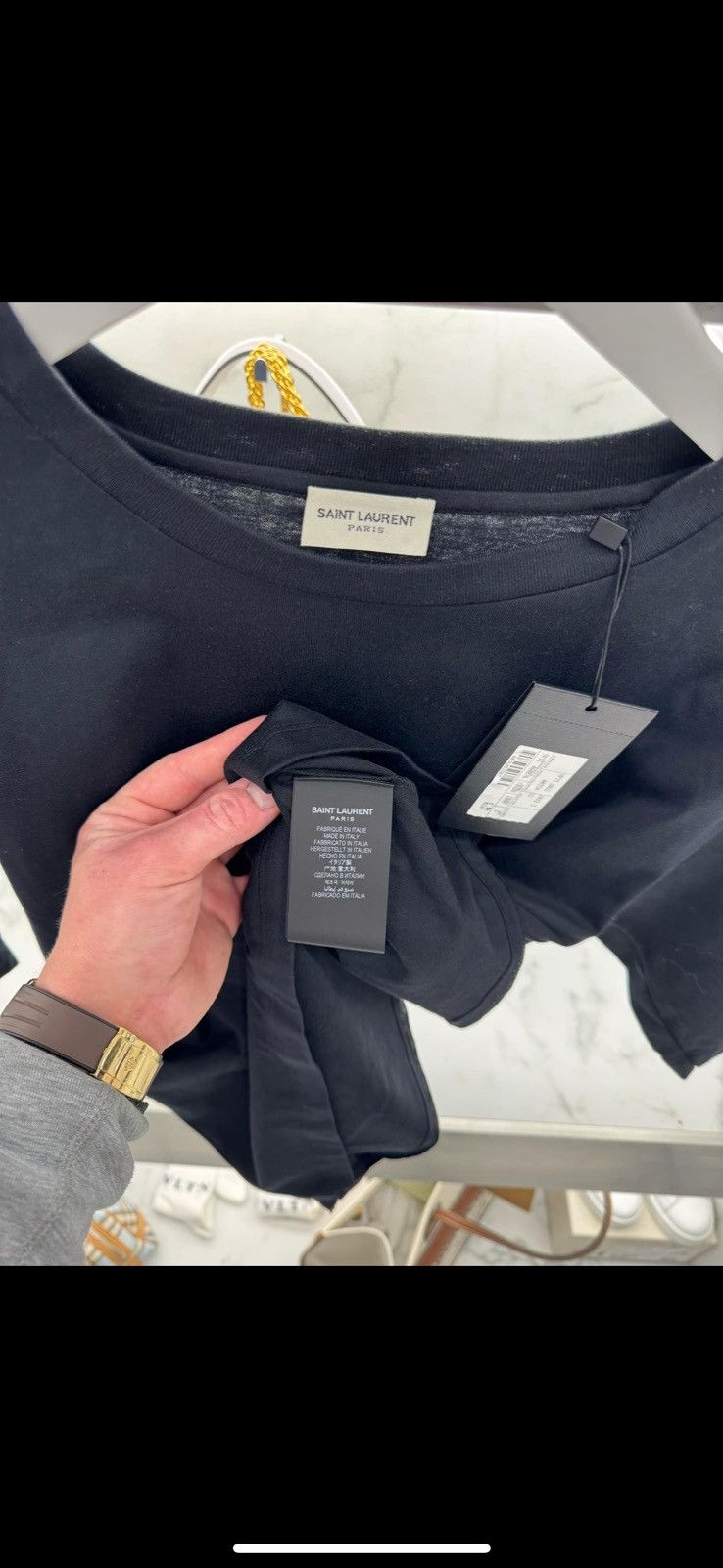 Saint Laurent Paris Logo tee Size US S / EU 44-46 / 1 - 3 Thumbnail