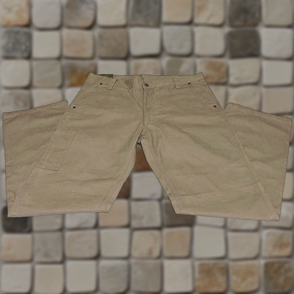 Vintage Key Foreman Work Pants Men's 36x32 Brown Relaxed Fit Carpenter Pants, Regular, Straight, Cotton Canvas, Breathable, Pockets, Zip, Button Closure, NWT Size US 36 / EU 52 - 1 Thumbnail