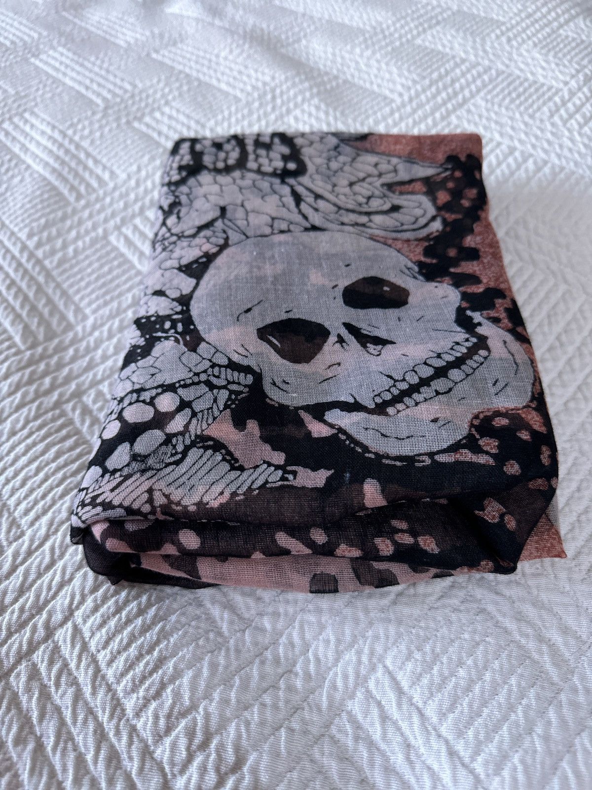 Vintage Vintage Scarf Skull Full Print Alexander McQueen style 90s Size ONE SIZE - 11 Thumbnail