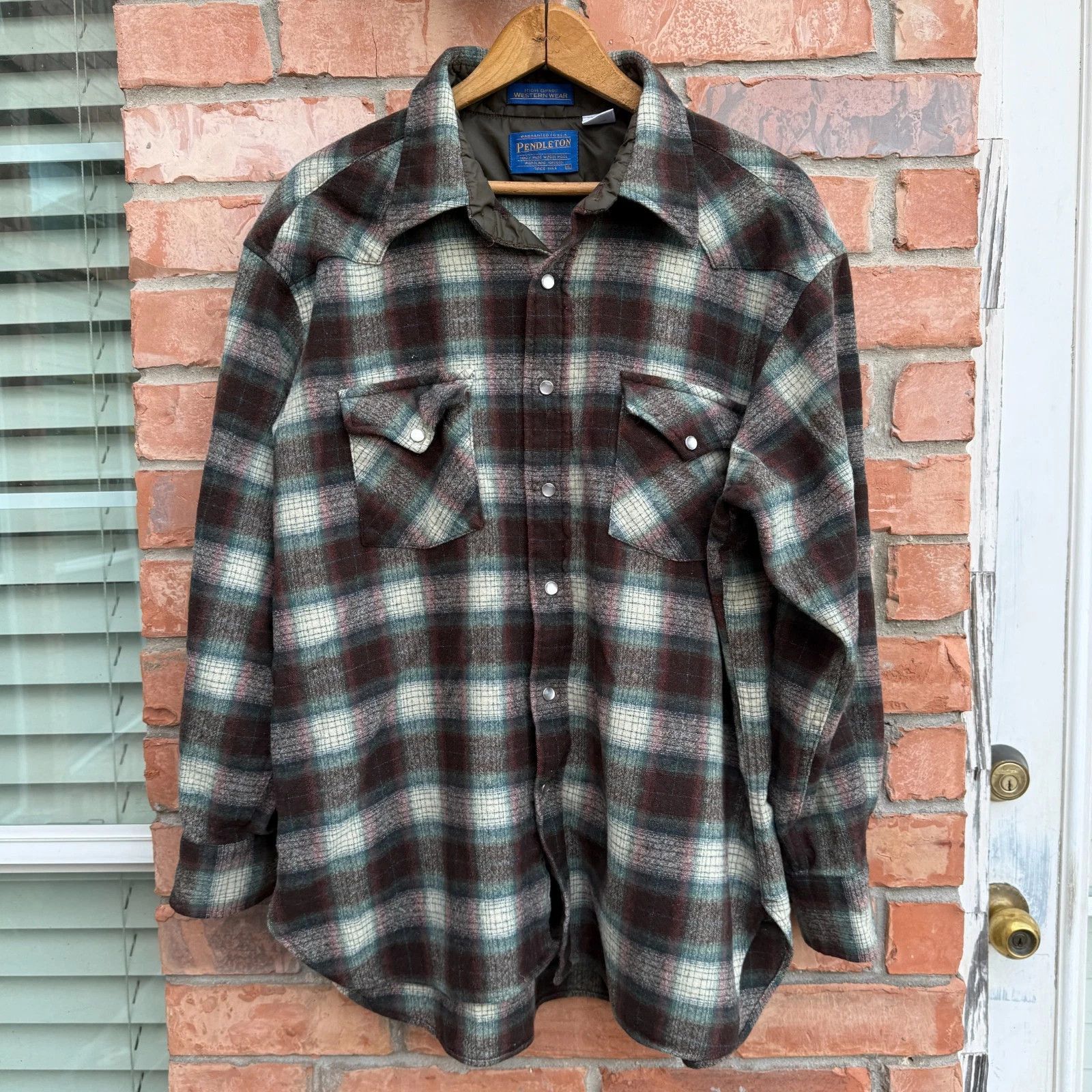 Pendleton Vintage High Grade Western Wear Pearl Snap Wool Long Sleeve Size US XL / EU 56 / 4 - 1 Thumbnail