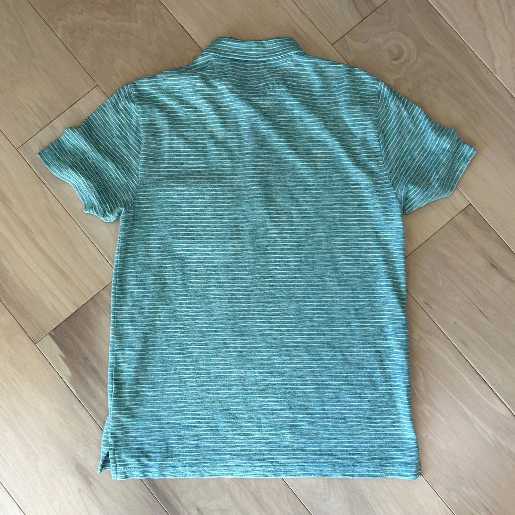 Faherty Faherty Cloud Polo Shirt Men’s Medium Aqua Green Striped Pocket Short Sleeve Size US M / EU 48-50 / 2 - 2 Thumbnail