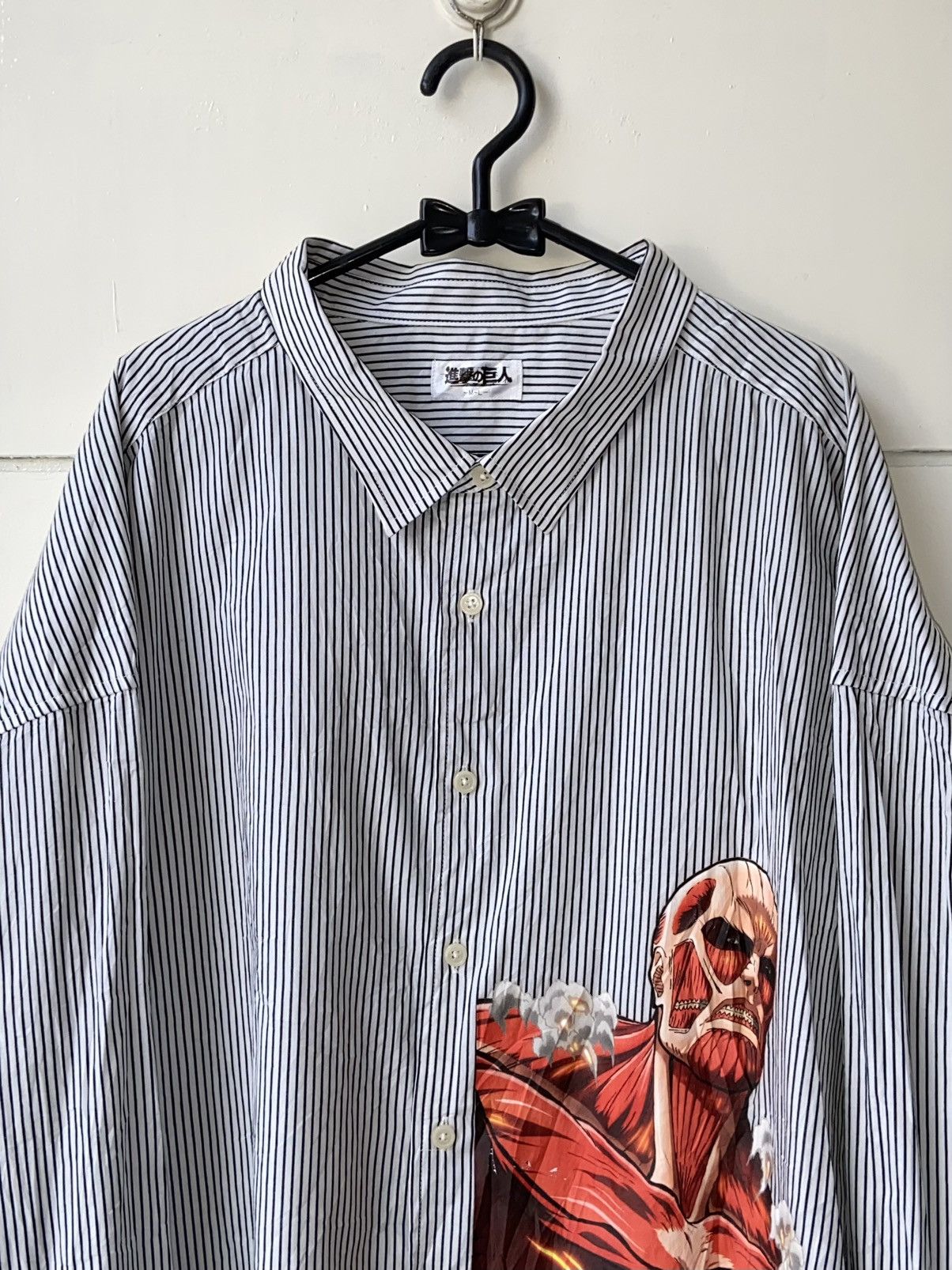 Designer × Japanese Brand Attack on Titan Anime Manga Japan Striped Shirt Size US XXL / EU 58 / 5 - 13 Thumbnail