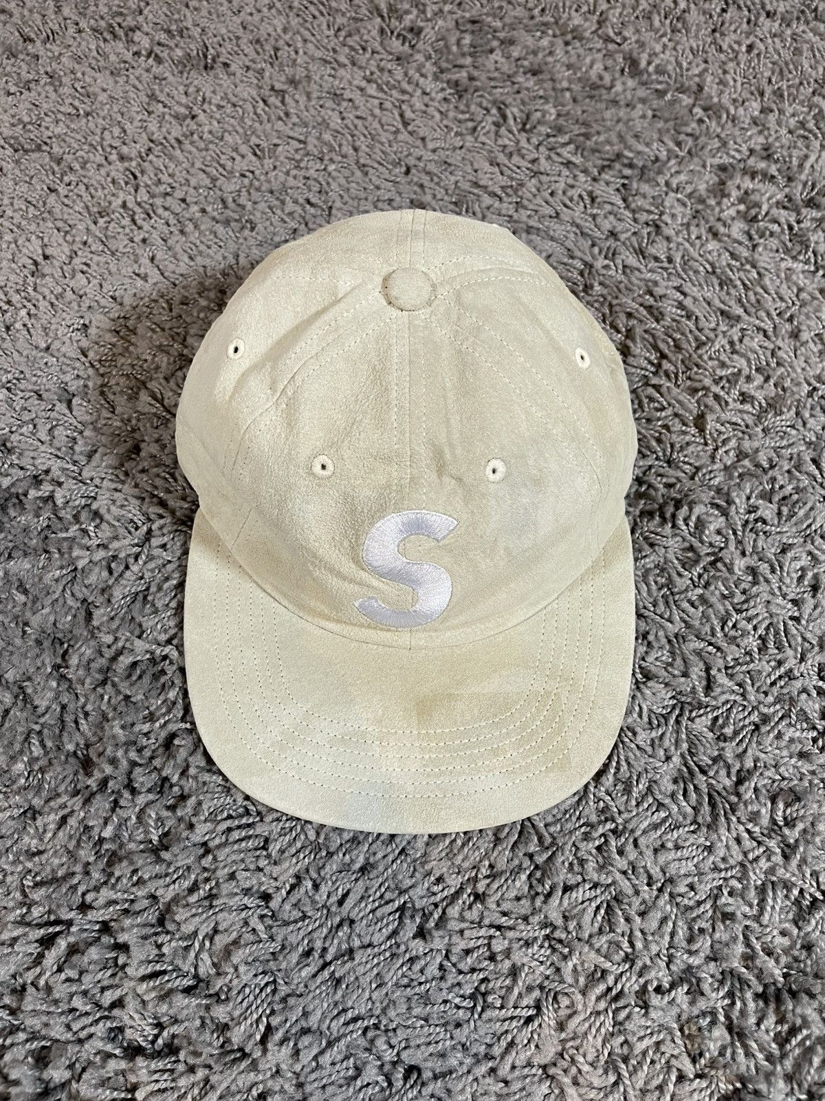 Supreme 2016FW Supreme Suede S Logo 6 Panel Hat Camp Cap Off White Size ONE SIZE - 1 Thumbnail