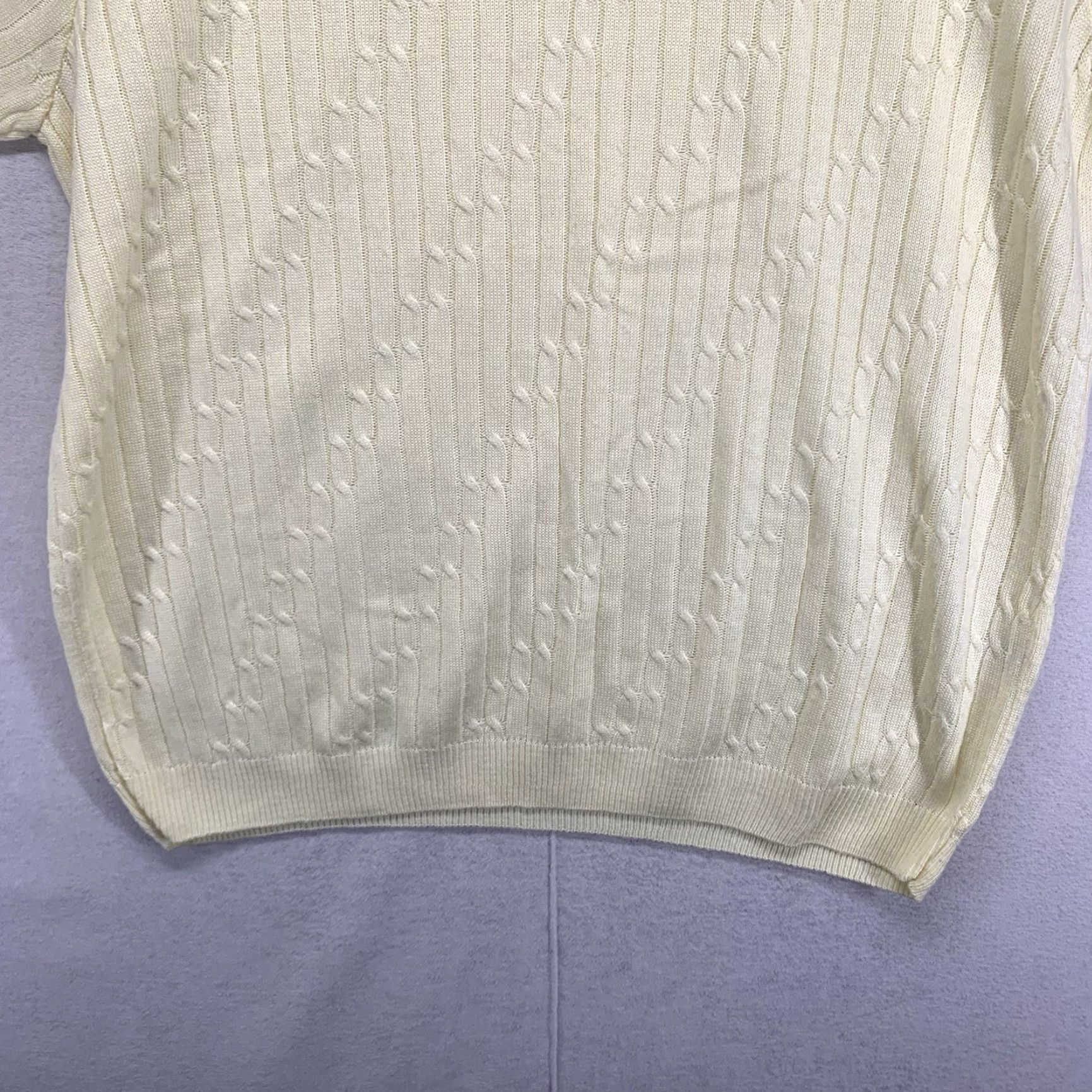 Vintage VINTAGE Alfred Dunner Knit Sweater Shirt Women's S Yellow Cable Knit 80s Cottage Core All Seasons Size S / US 4 / IT 40 - 4 Thumbnail