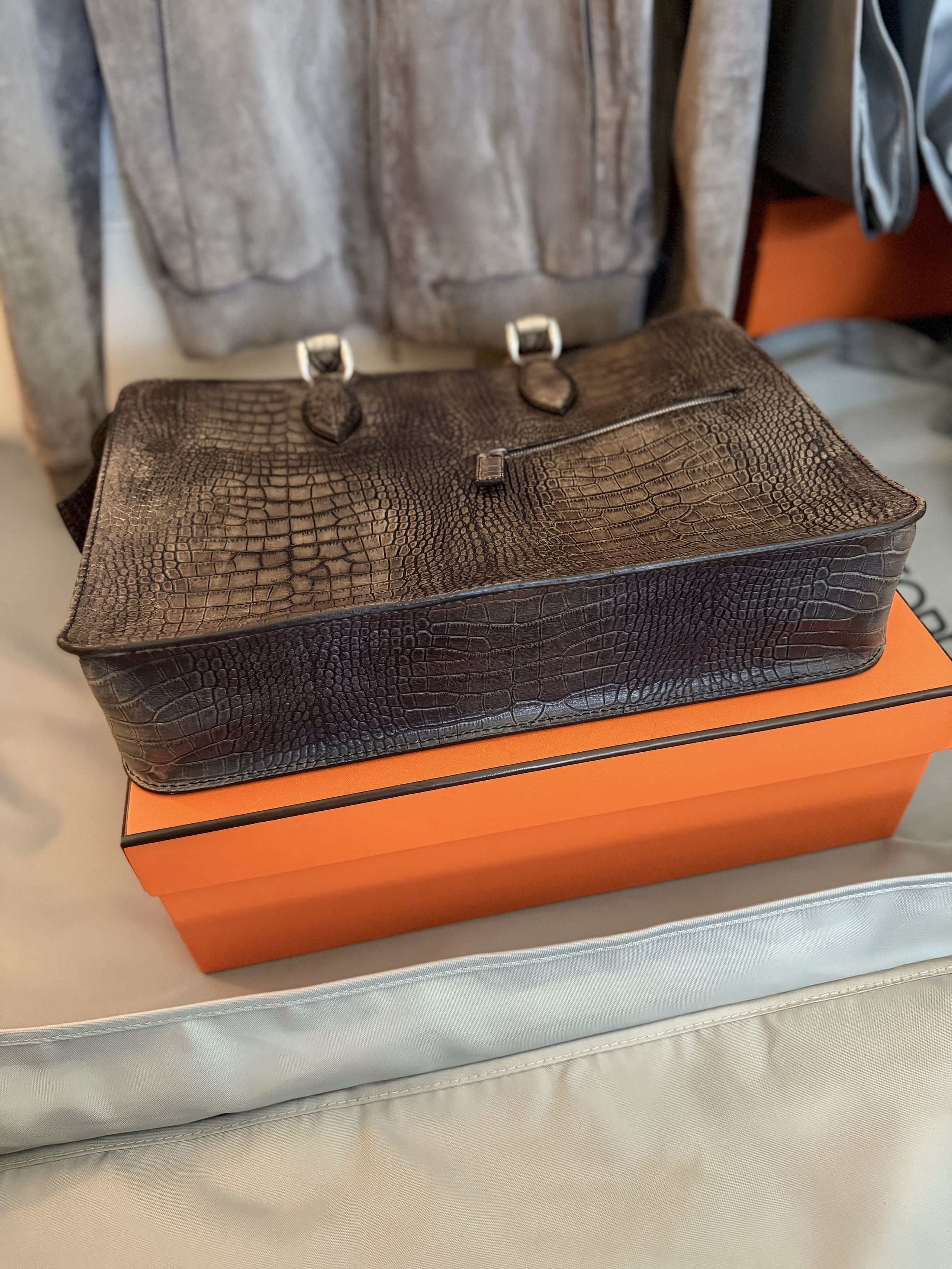 Berluti Ultimate Rare $36K MTO BERLUTI Alligator Crocodile Briefcase Size ONE SIZE - 20 Thumbnail