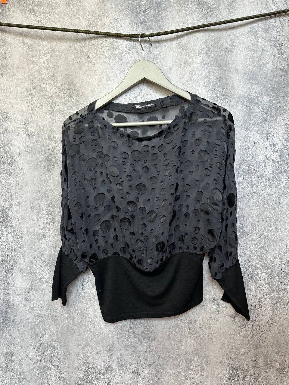 Issey Miyake Issey Miyake Sheer Polka Dot Blouse Vintage Black Japan Size M / US 6-8 / IT 42-44 - 2 Thumbnail