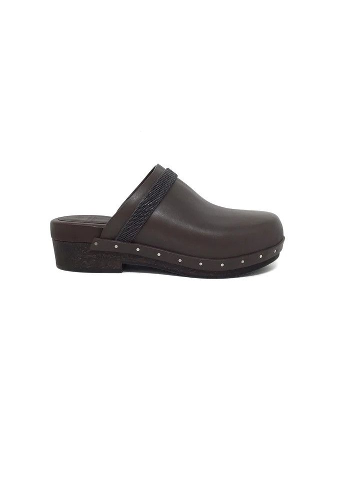 image of Brunello Cucinelli O1W1Db10524 Slippers In Dark Brown, Women's (Size 11)