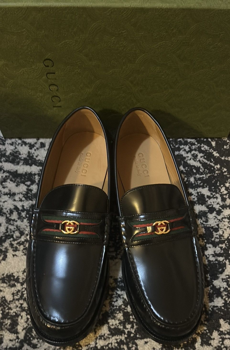 Gucci Gucci Kaveh Loafer Black Green Red Size US 12.5 / EU 45-46 - 3 Thumbnail