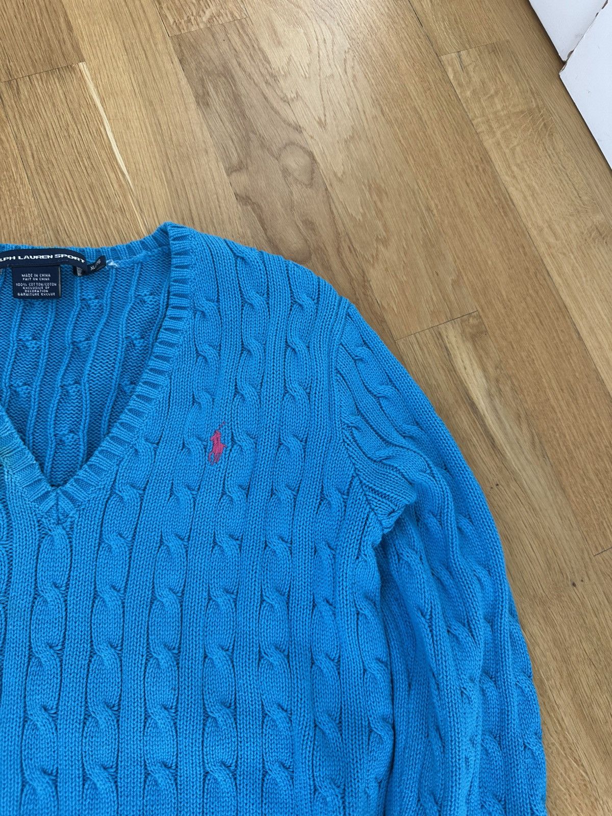 Polo Ralph Lauren Vintage Polo Ralph Lauren Cable Knit Sweater Logo Blue Size XL / US 12-14 / IT 48-50 - 7 Thumbnail