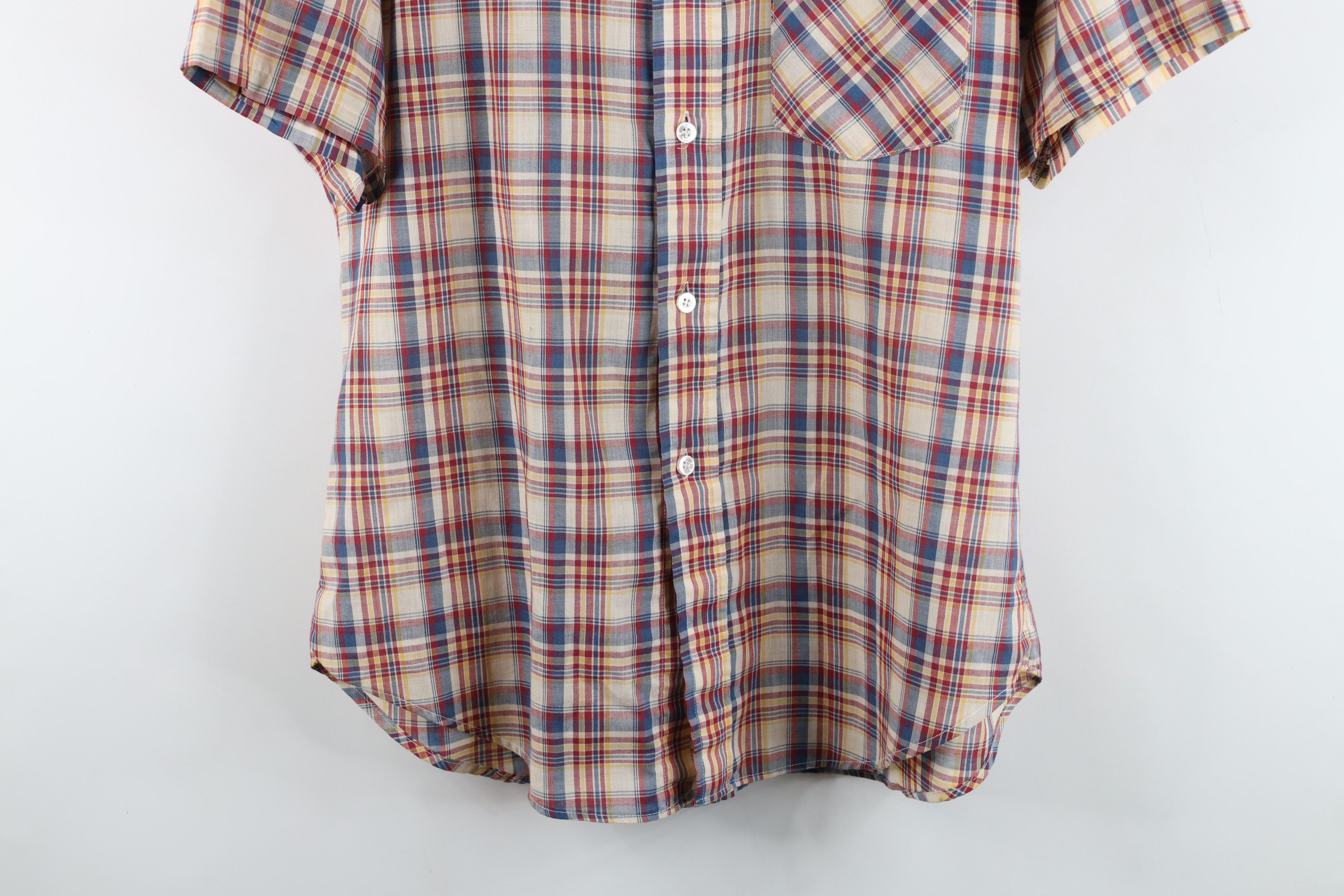 Vintage Vintage 70s Streetwear Plaid Short Sleeve Button Shirt Size US L / EU 52-54 / 3 - 3 Thumbnail