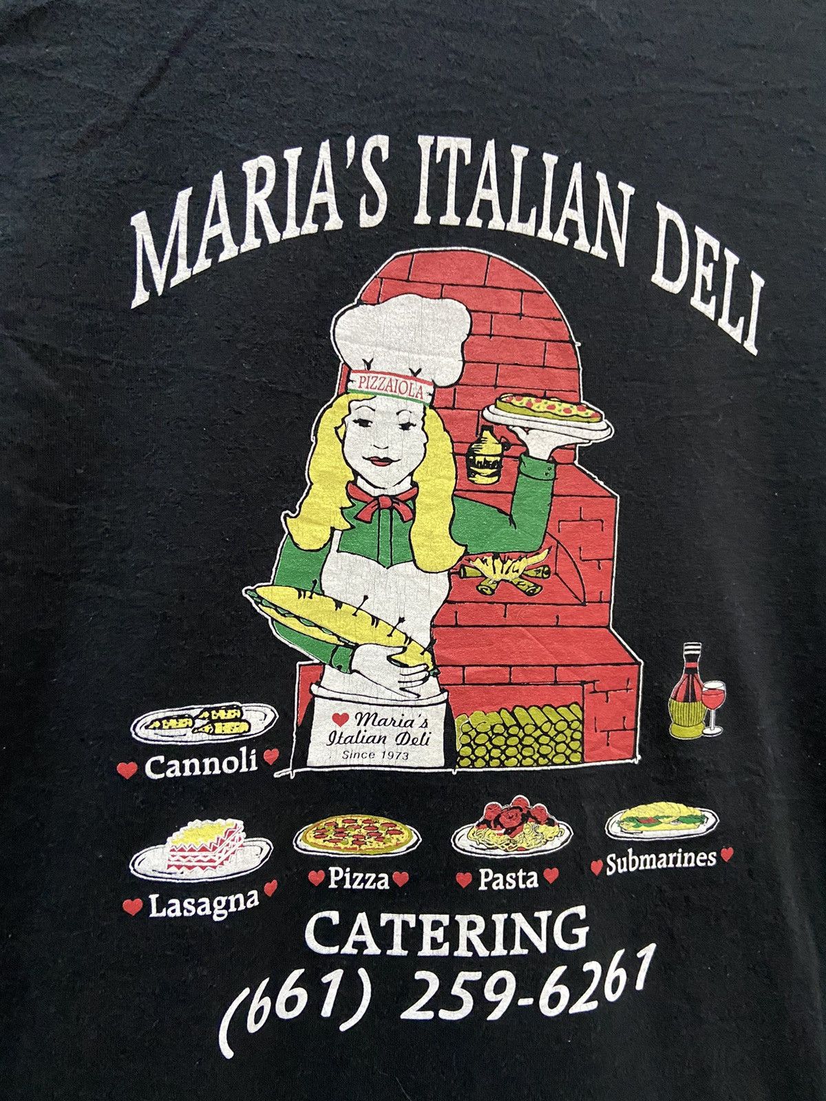 Vintage MARIA’S ITALIAN DELIVERY TEE SHIRT Size US XL / EU 56 / 4 - 6 Thumbnail