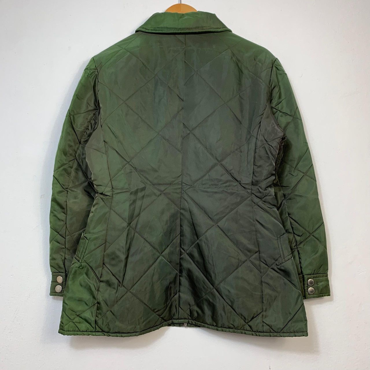 Dolce & Gabbana Vintage Olive Green Diamond Quilted Military Liner Jacket Size US M / EU 48-50 / 2 - 2 Thumbnail