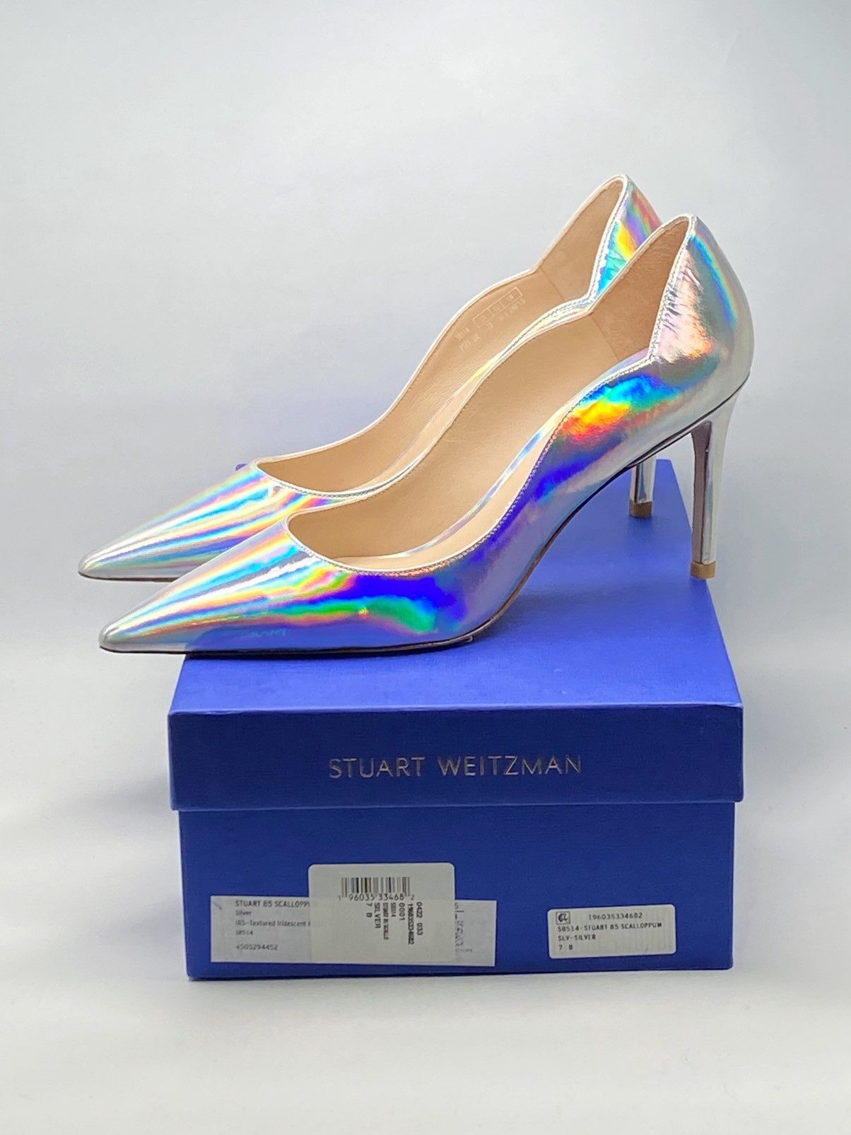 Stuart Weitzman Stuart Weitzman Scallop Iridescent Faux Leather Pumps size 7 Size US 7 / IT 37 - 11 Thumbnail