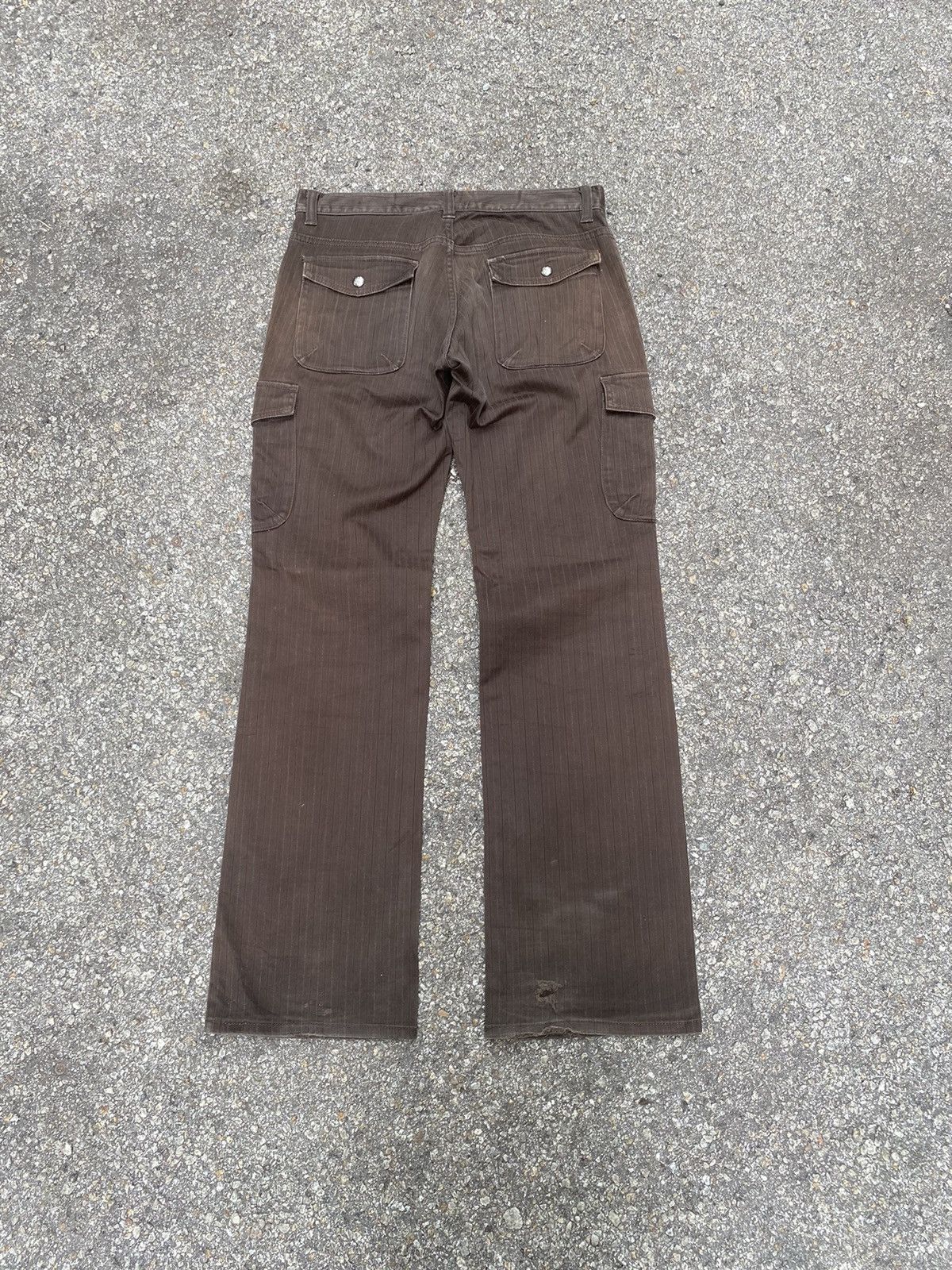 Japanese Brand Japanese SPINASH Faded Brown Cargo Stripped Pants Size US 32 / EU 48 - 7 Thumbnail