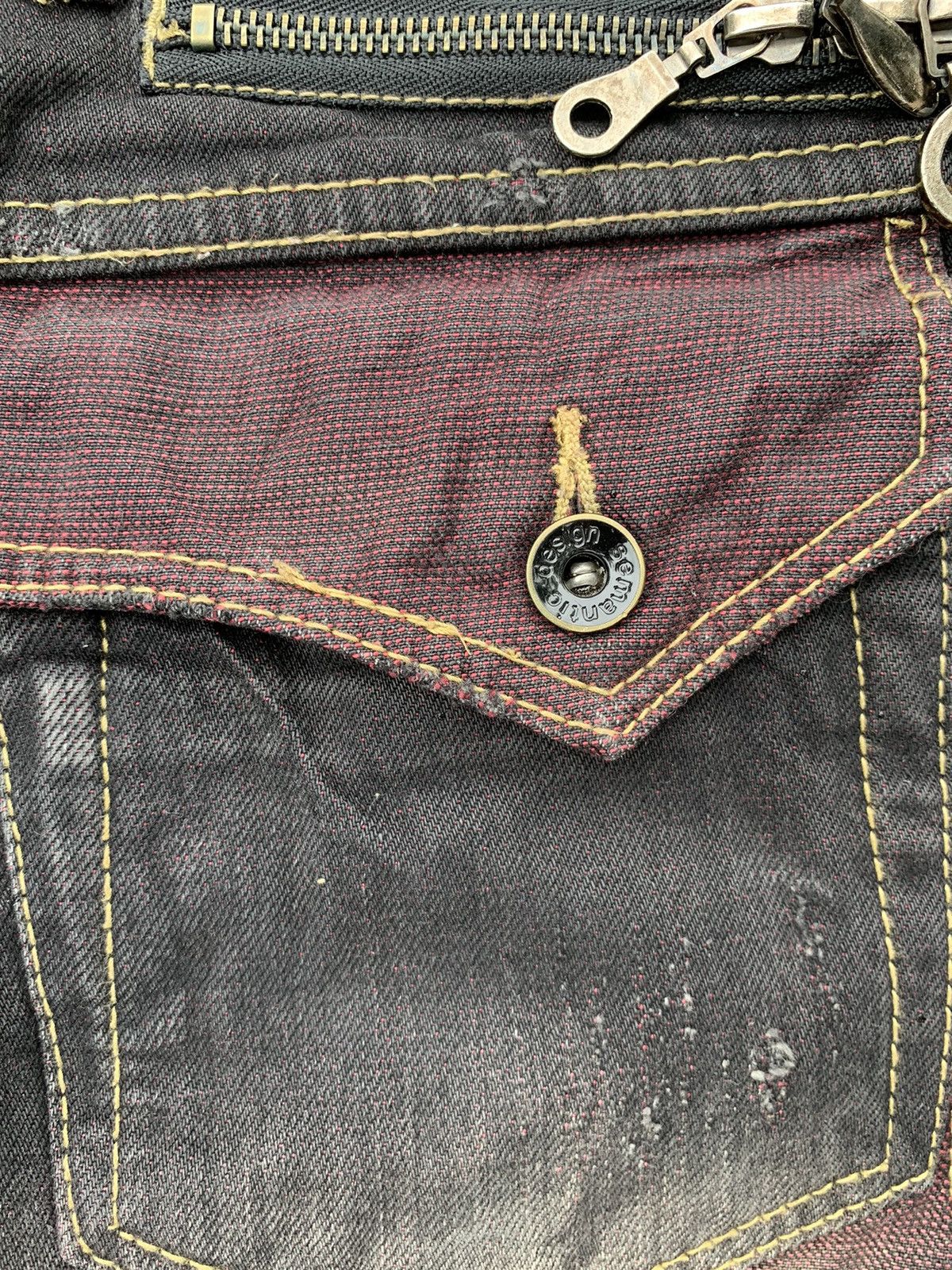 If Six Was Nine FLARE💥 SEMANTIC DESIGN PUNK STYLE MUDMAX DISTRESSED DENIM🎌☠️ Size US 31 - 19 Thumbnail
