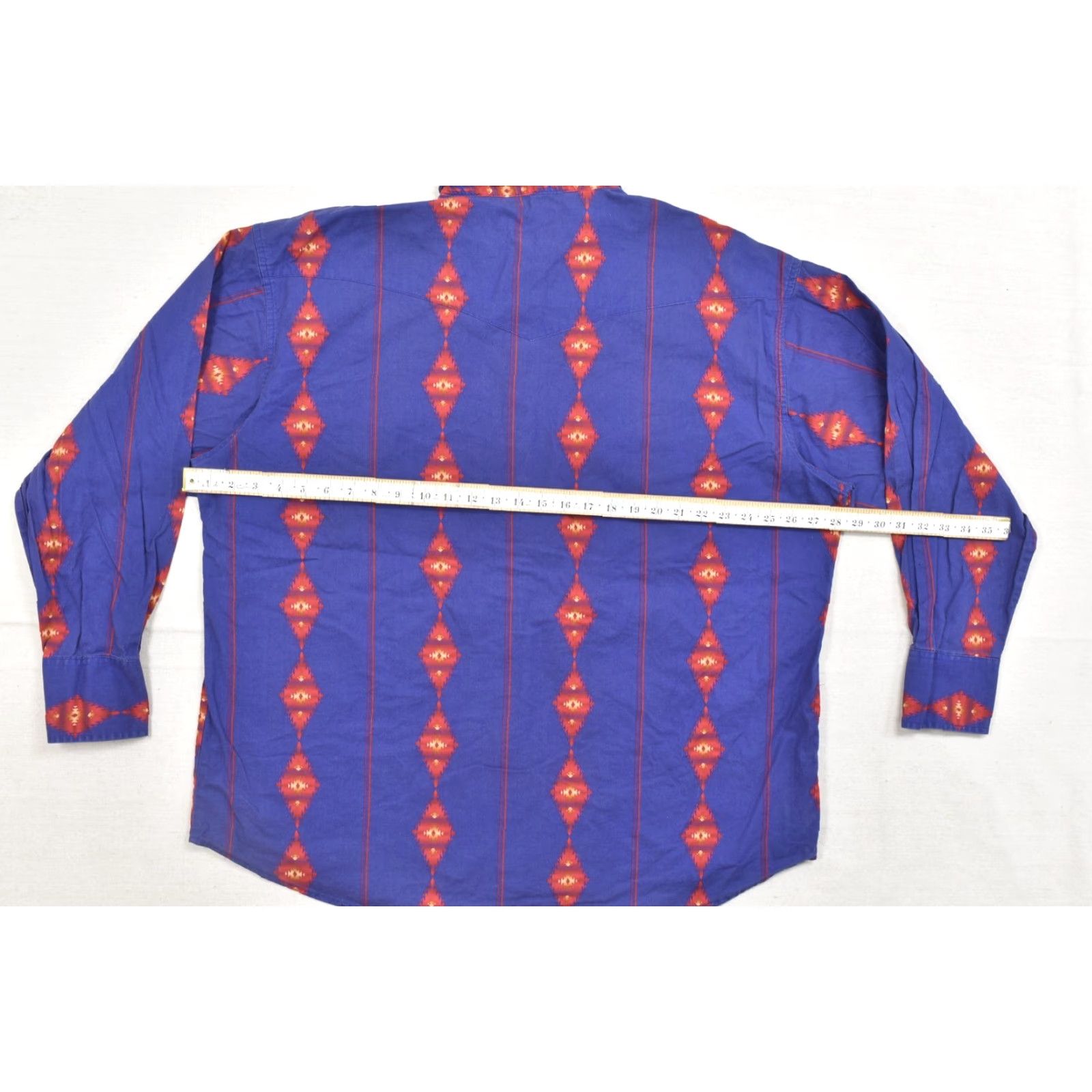 Wrangler VINTAGE Wrangler Western Shirt Men 2XL Blue Aztec Diamond Geometric Snap Cotton VTG Size US XXL / EU 58 / 5 - 3 Thumbnail