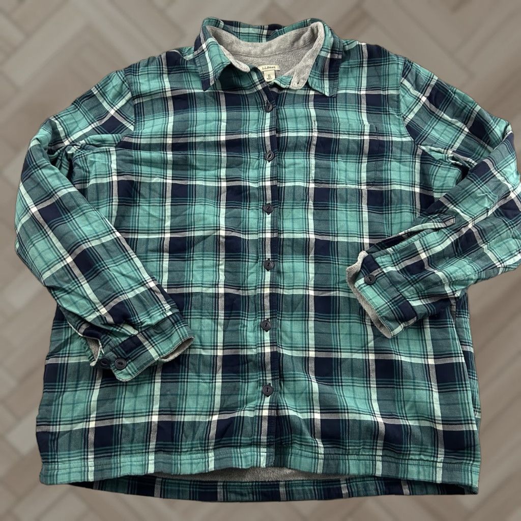 Vintage L.L. Bean Fleece Lined Long Sleeve Button Front Flannel Shirt Jacket Men's XL Size US XL / EU 56 / 4 - 1 Thumbnail