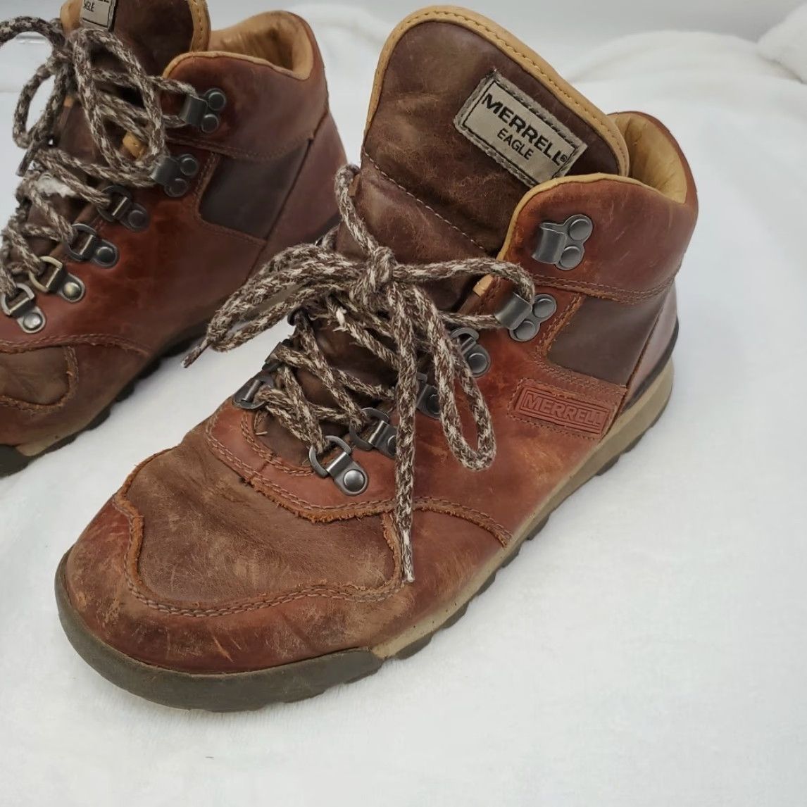 Merrell Merrell Eagle Luxe Sunned Hiking Boots Mens 7.5 Brown Leather Waterproof Ankle Shaft Suede Boots Vintage Style Size US 8 / EU 41 - 5 Thumbnail