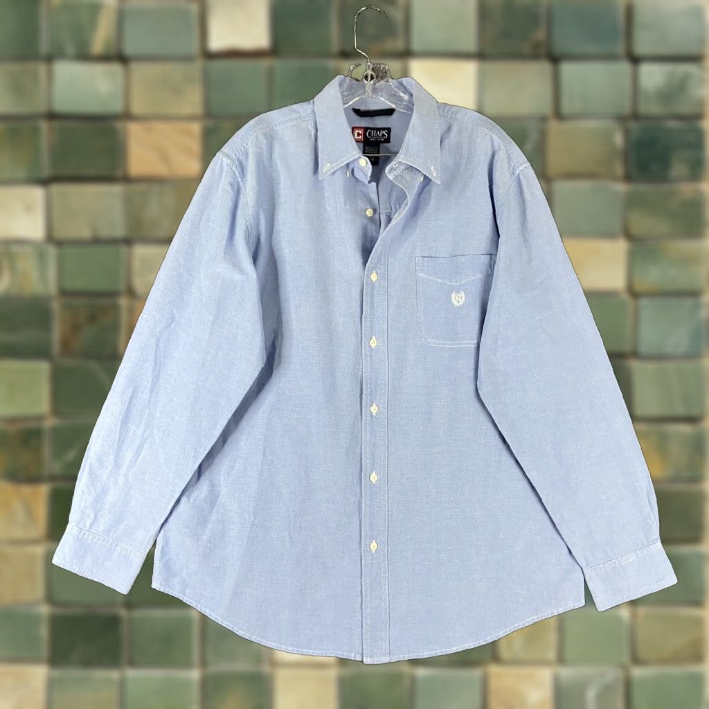 Chaps CHAPS Blue Button-Up Shirt Men's Long Sleeve Size L Size US L / EU 52-54 / 3 - 1 Thumbnail
